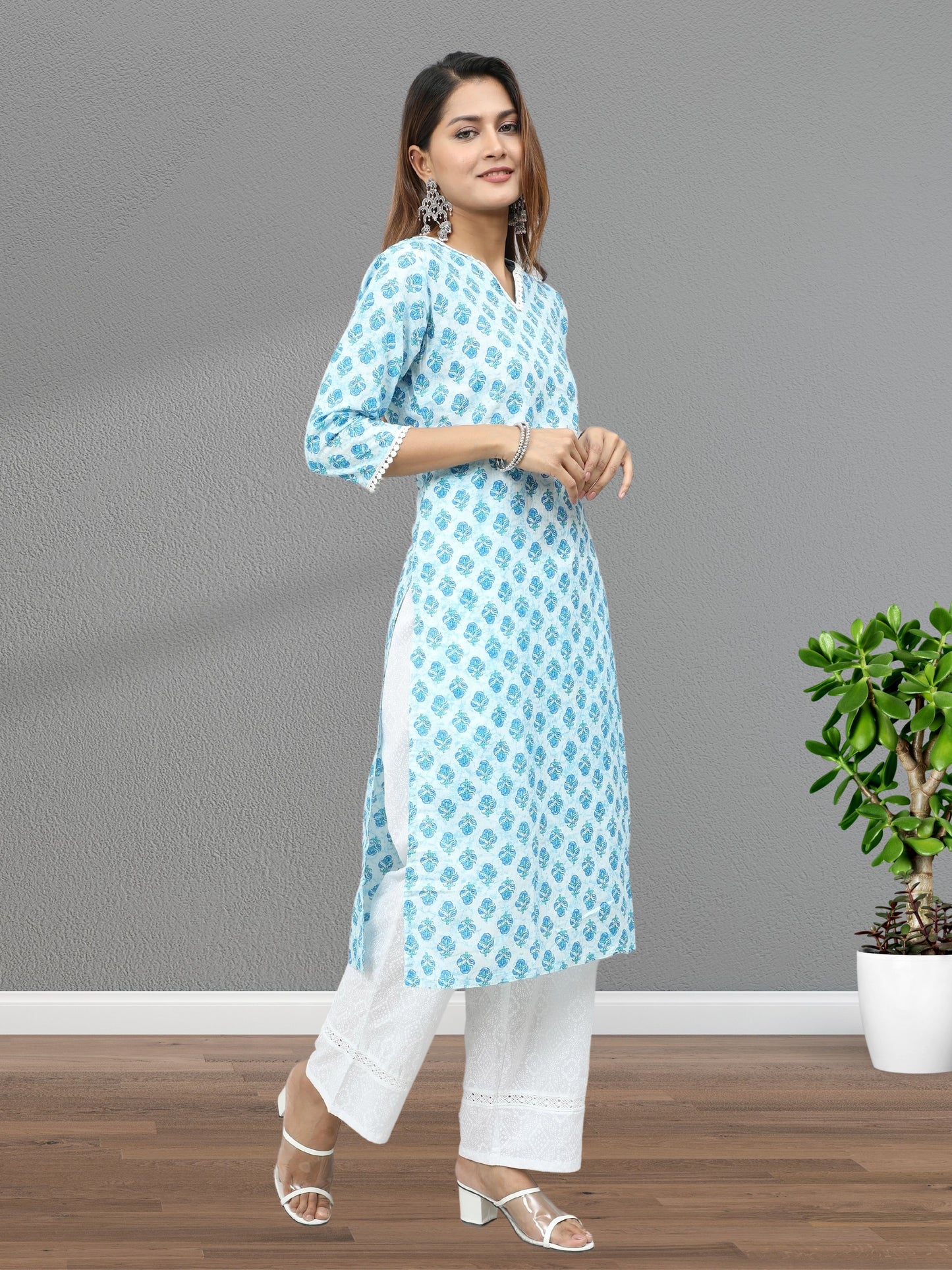 Cotton Block Printed Long Kurta