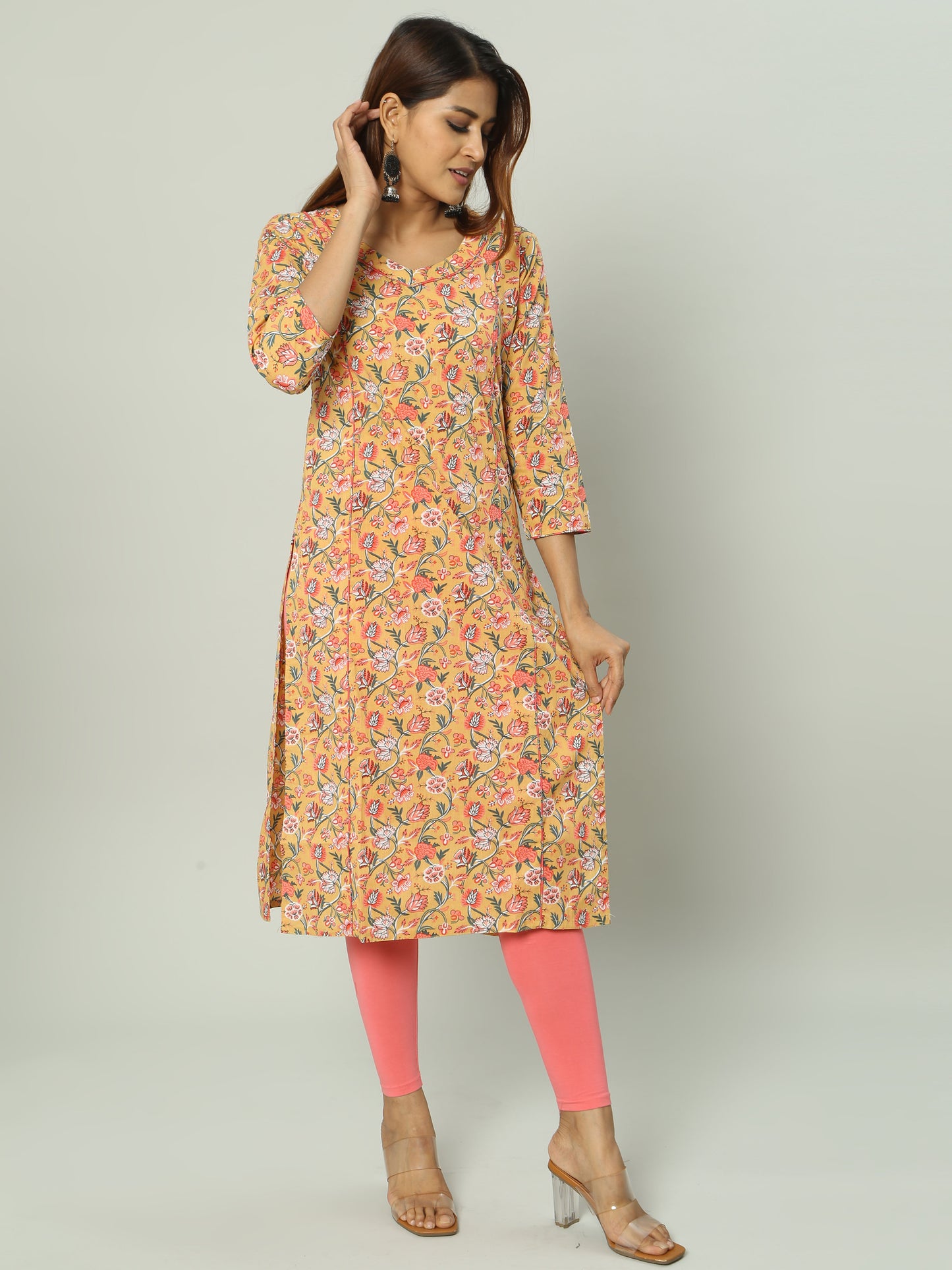 Cotton Block Printed Long Kurta