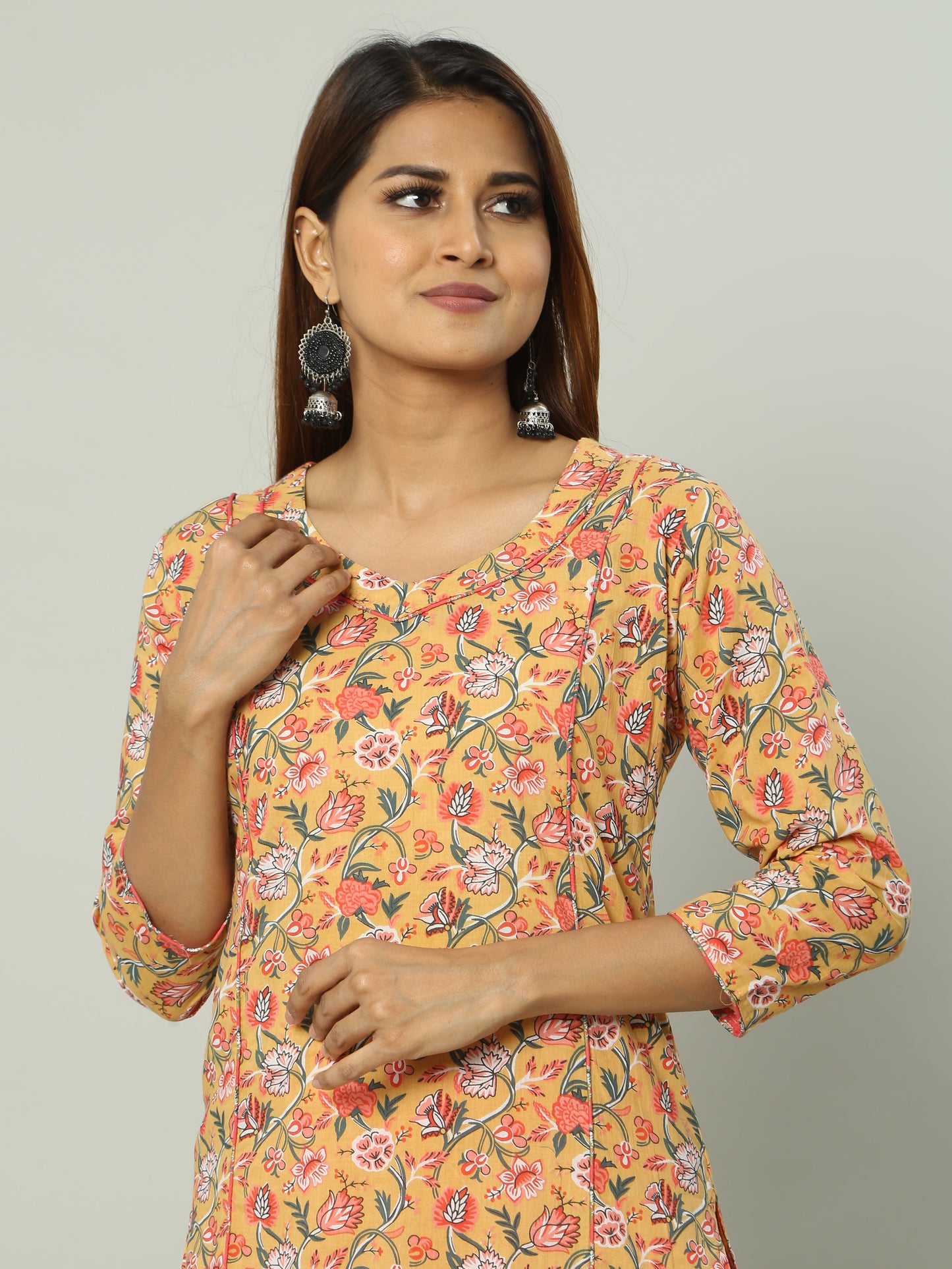 Cotton Block Printed Long Kurta