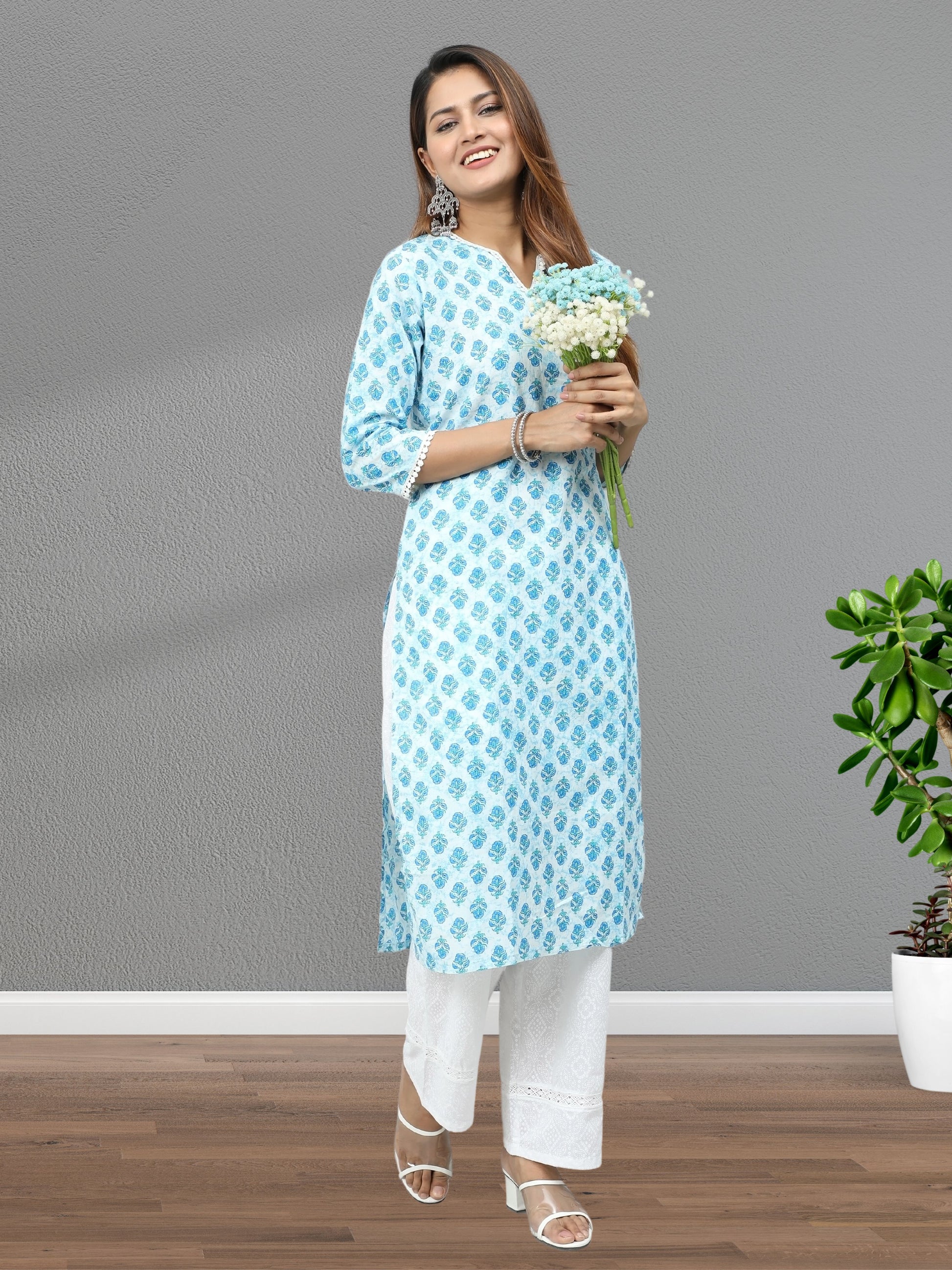 Cotton Block Printed Long Kurta