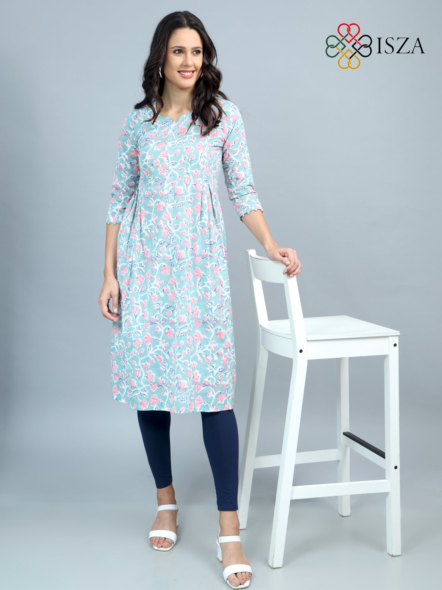 Cotton Block Printed Front Loop Kurta