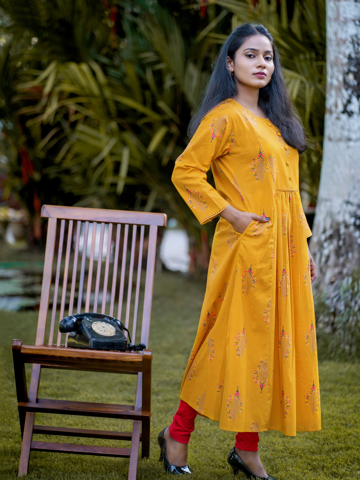 Cotton Block Printed Long Kurta