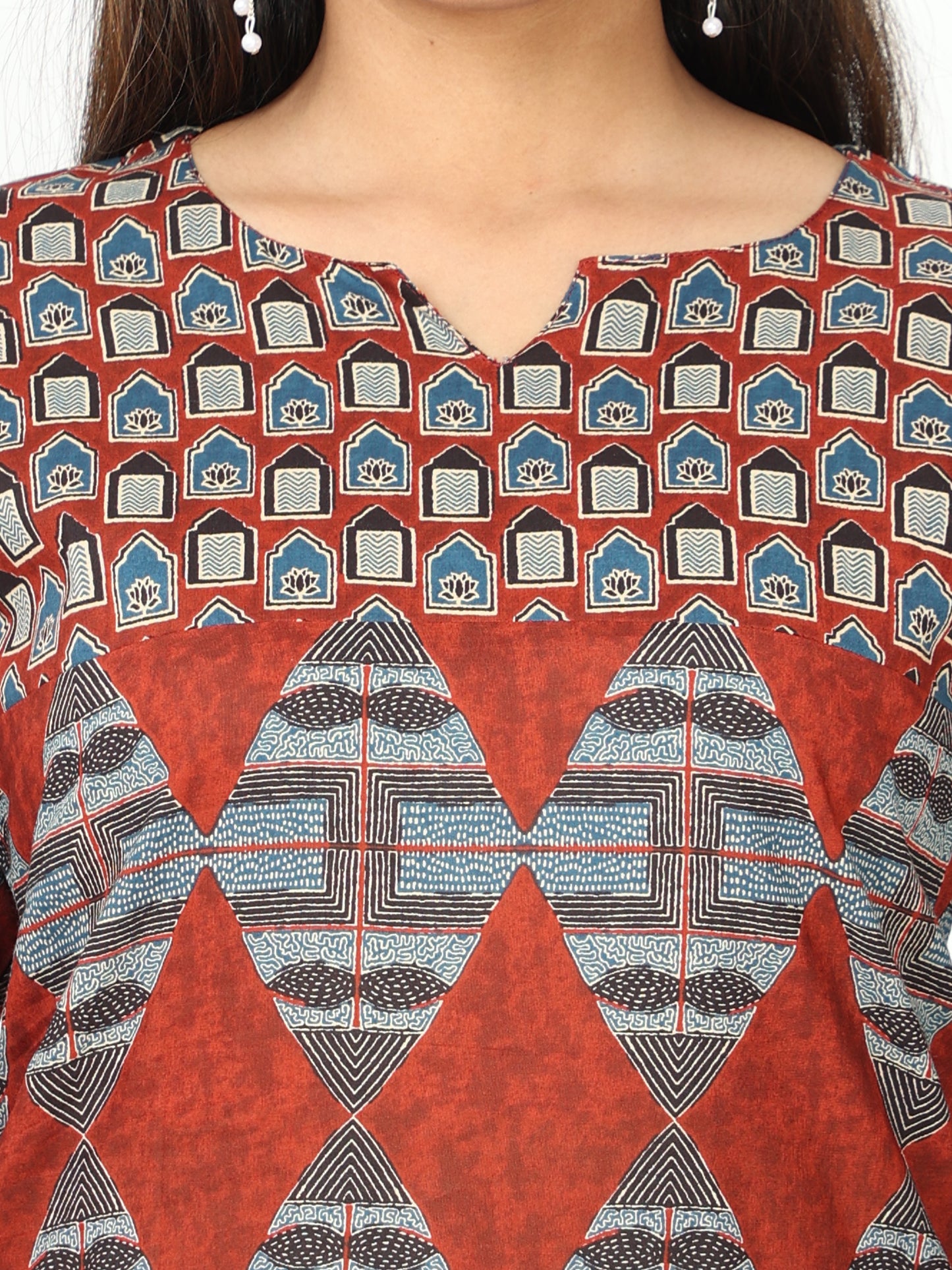 Cotton Block Printed Long Kurta