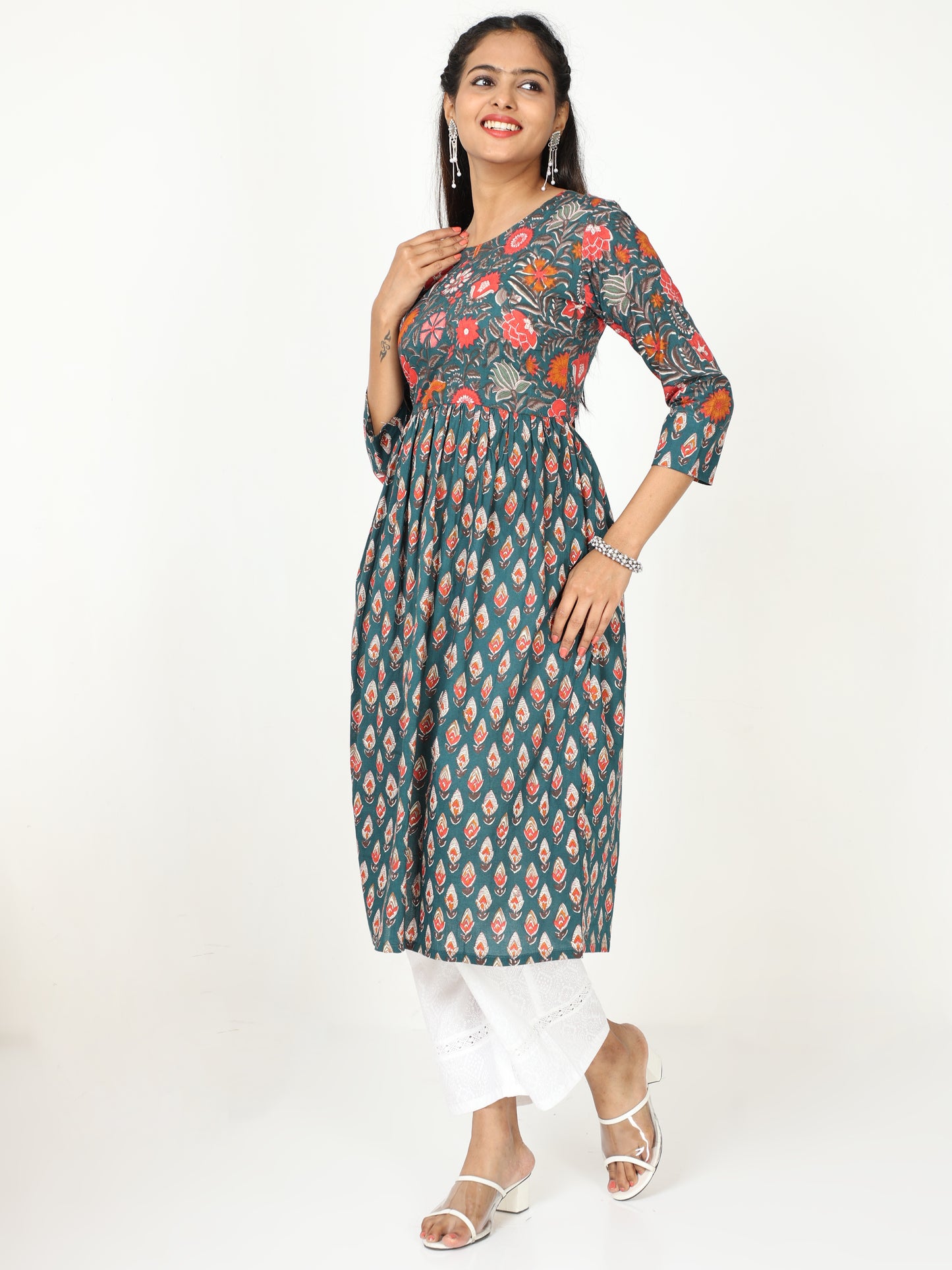 Cotton Block Printed Long Kurta