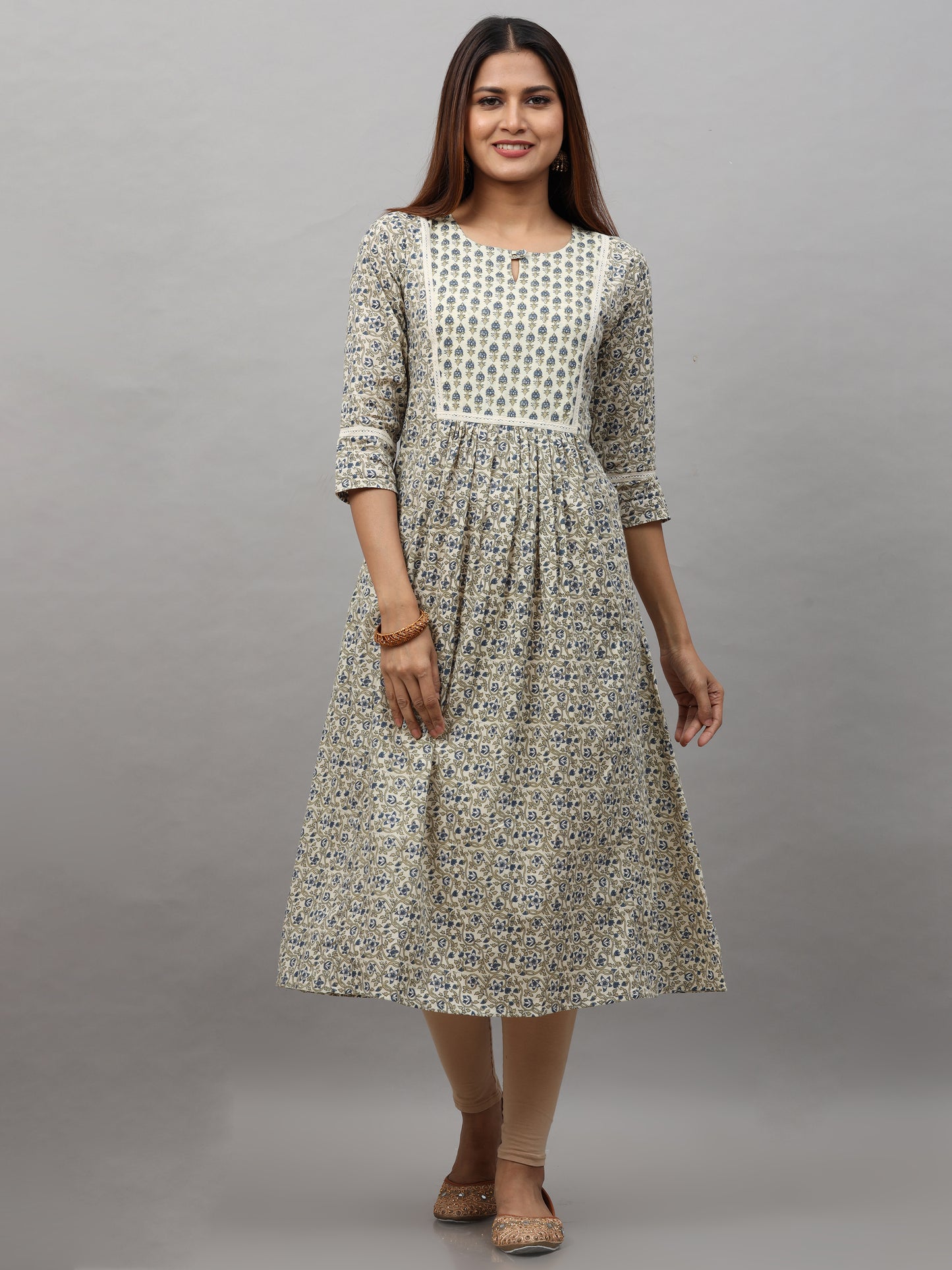 Cotton Block Printed Long Kurta