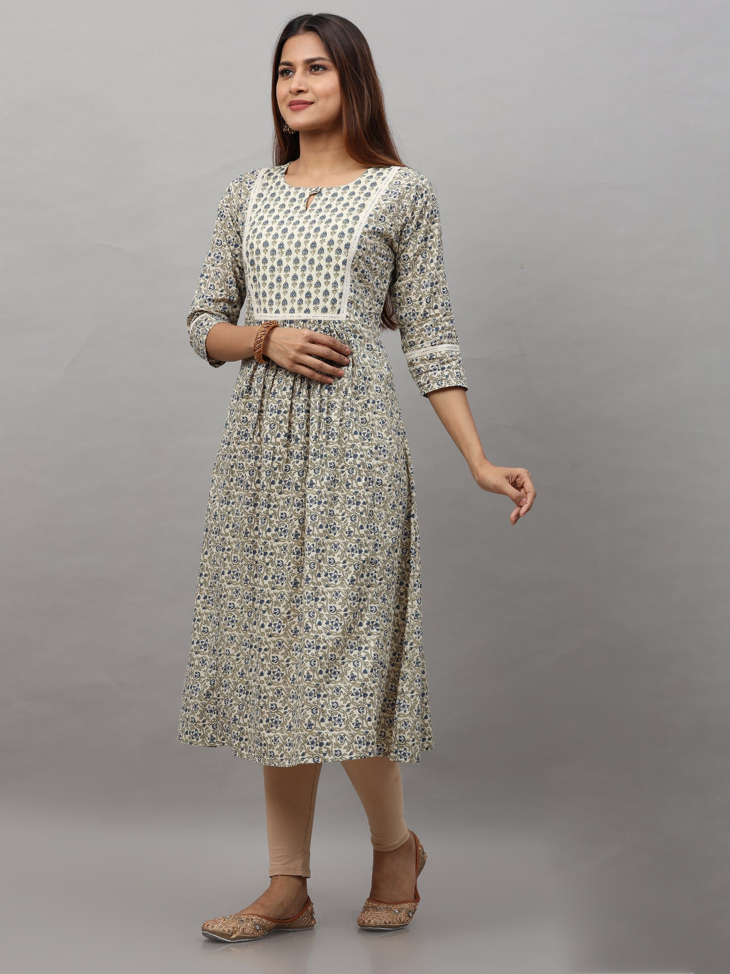 Cotton Block Printed Long Kurta