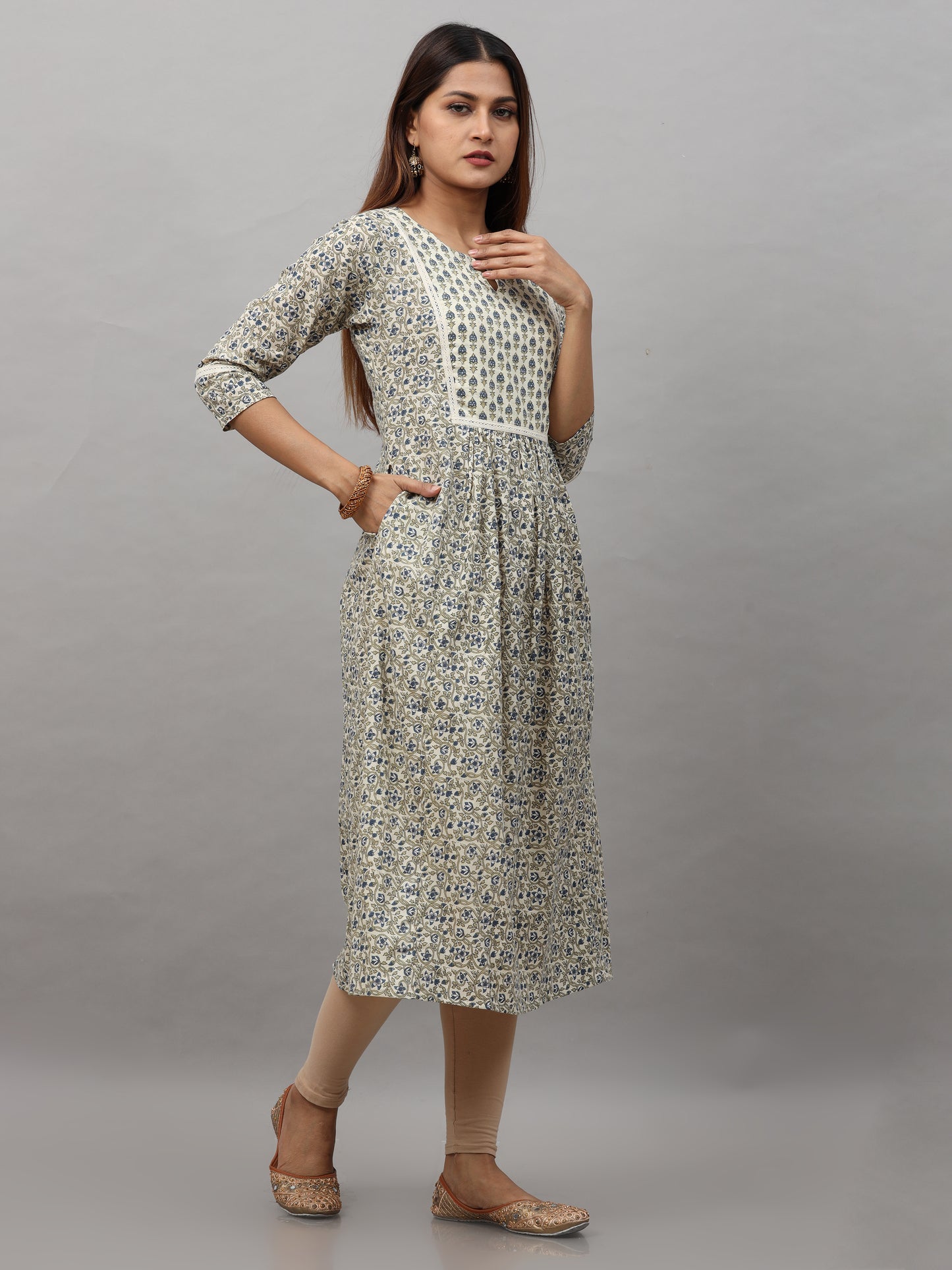 Cotton Block Printed Long Kurta