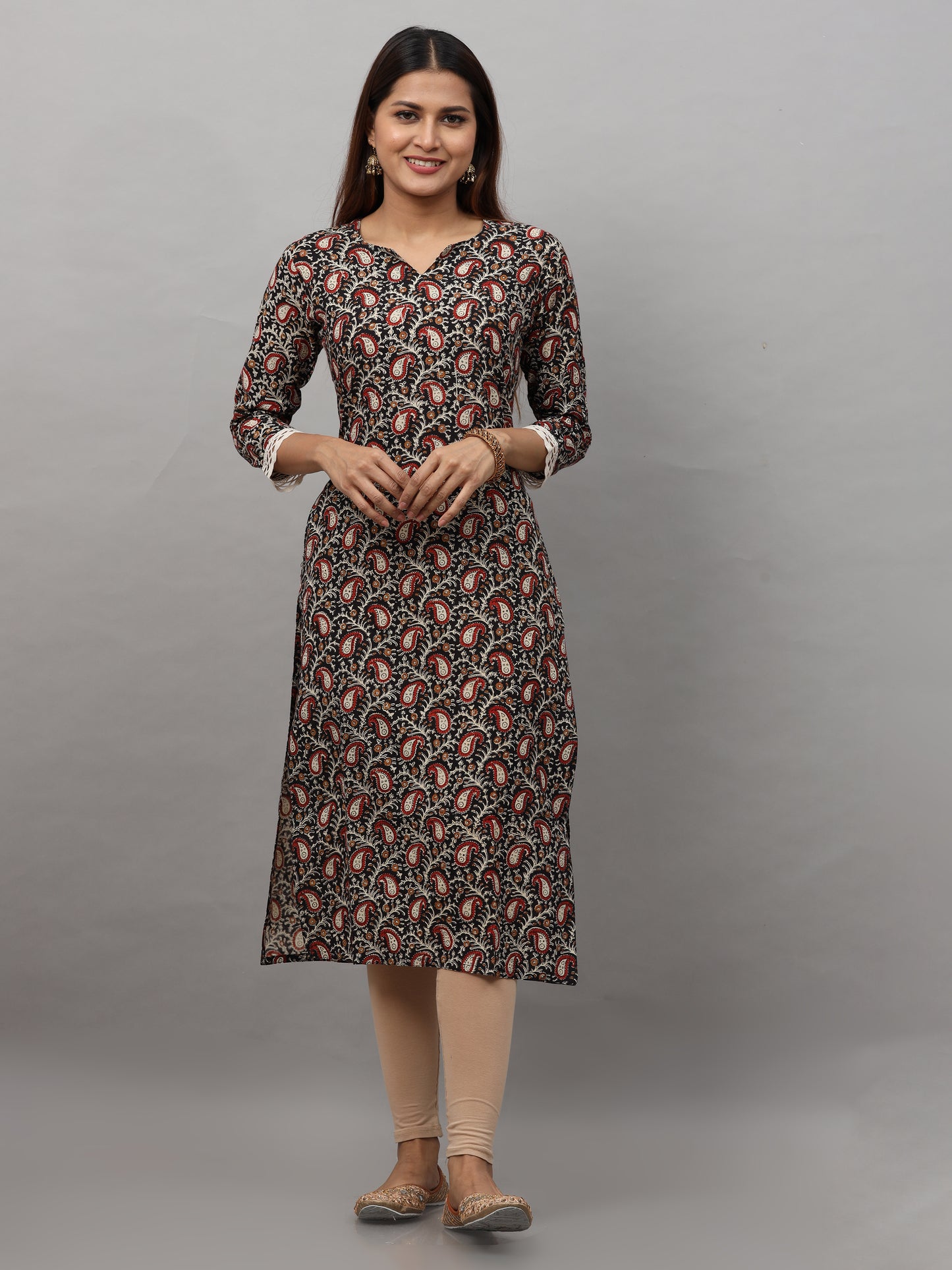 Cotton Ajrakh Block Printed Long Kurta