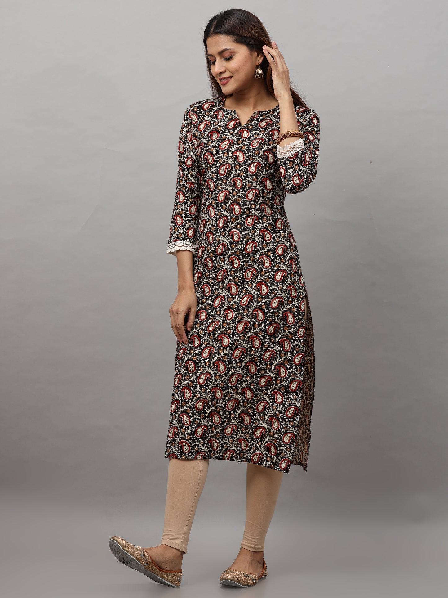 Cotton Ajrakh Block Printed Long Kurta