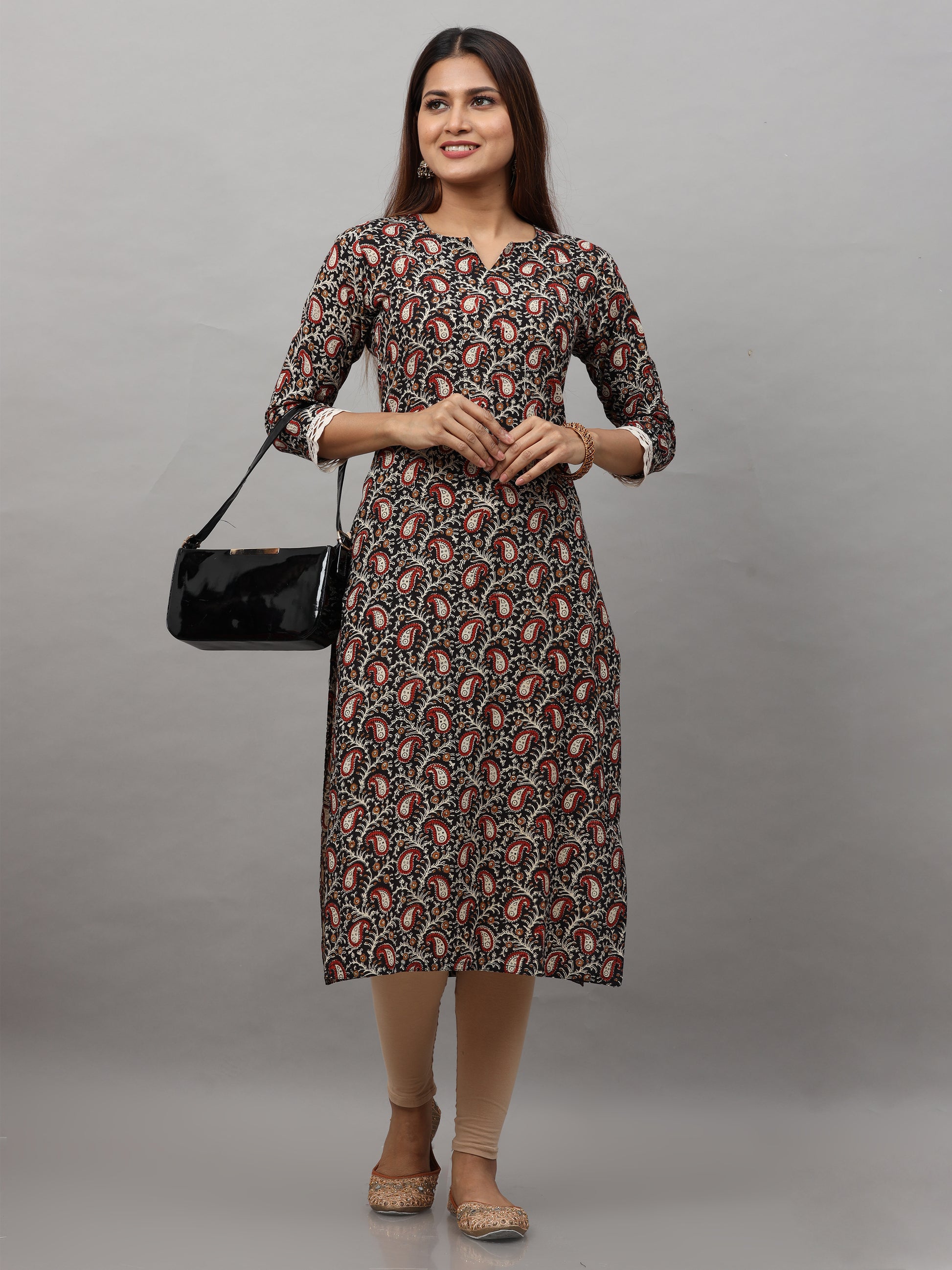 Cotton Ajrakh Block Printed Long Kurti