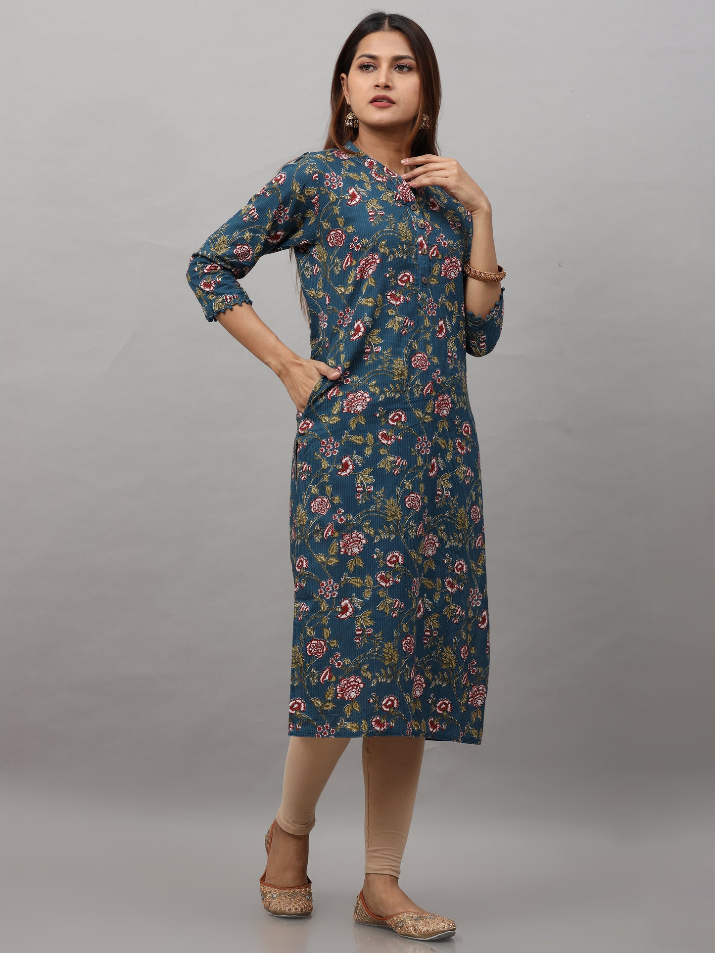 Cotton Block Printed Long Kurta