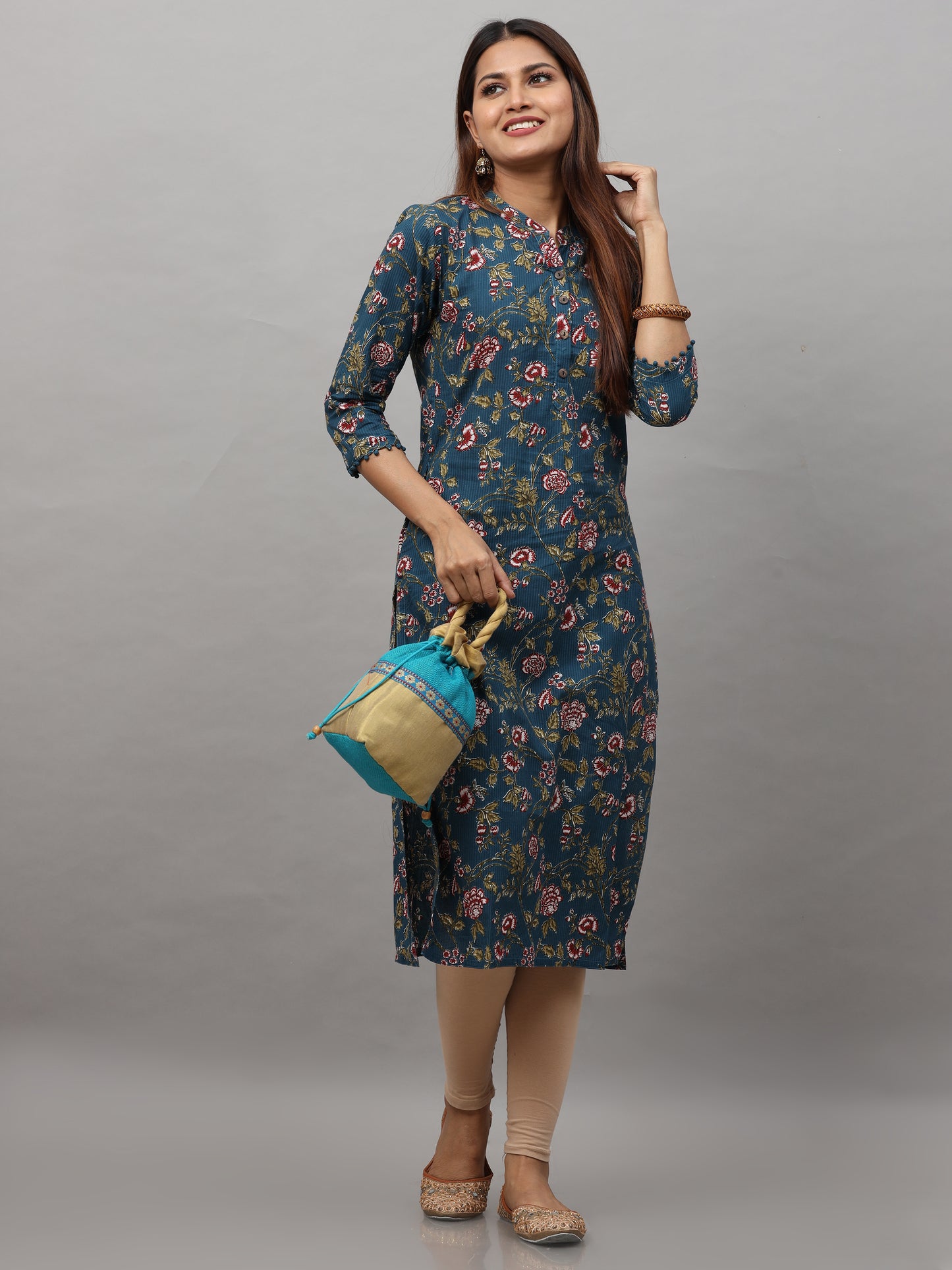 Cotton Block Printed Long Kurta