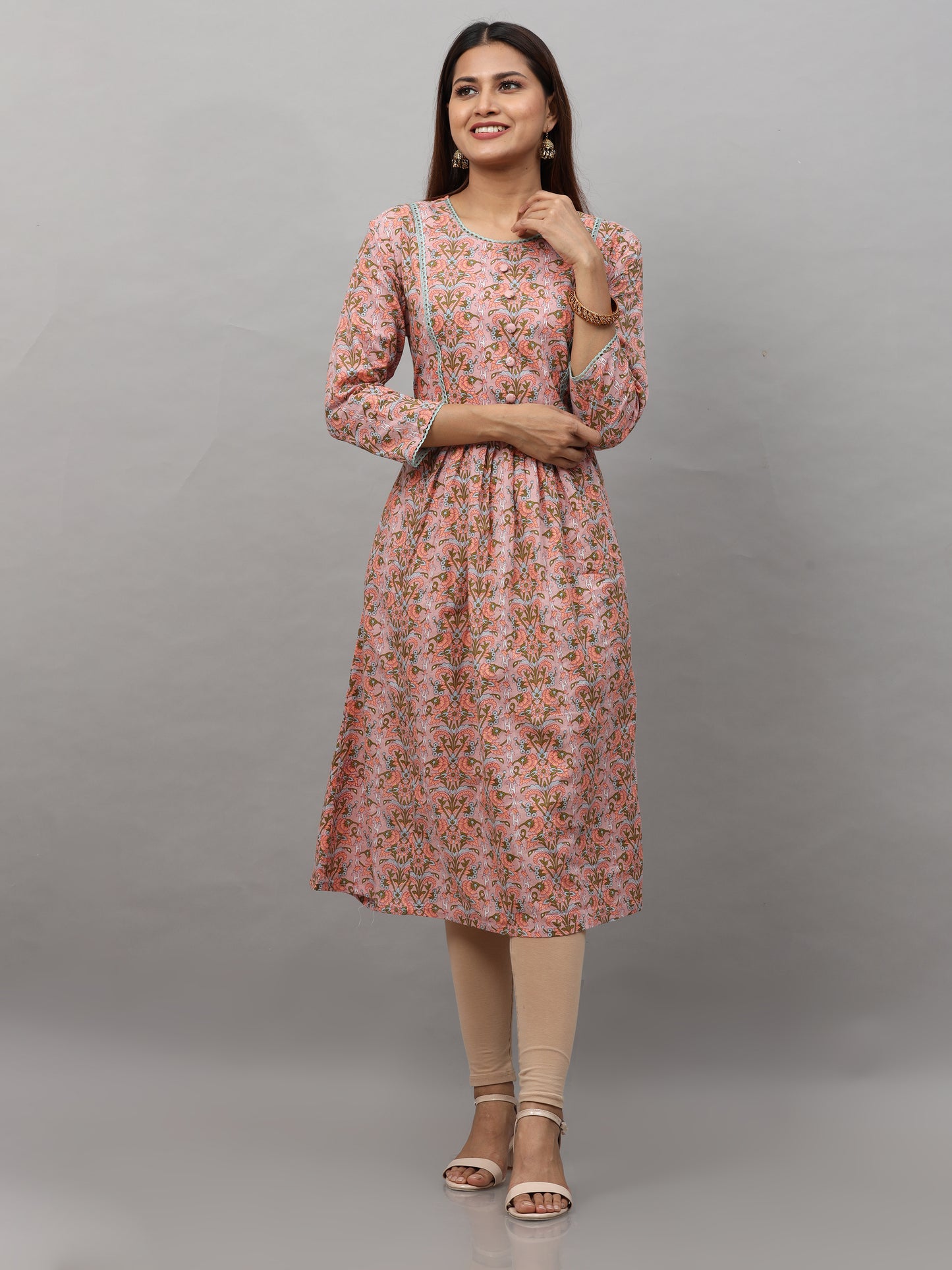 Cotton Block Printed Long Kurta