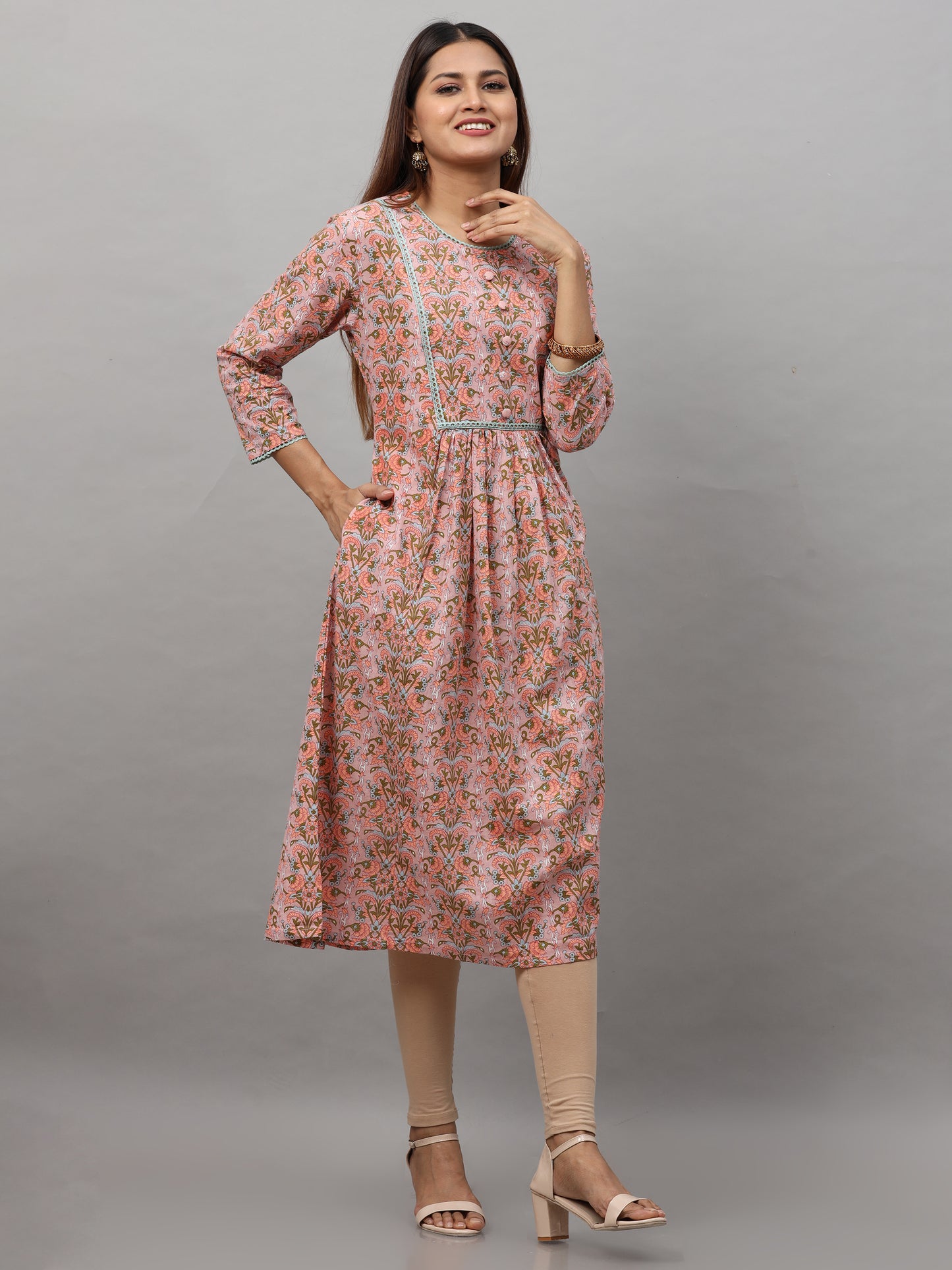 Cotton Block Printed Long Kurta