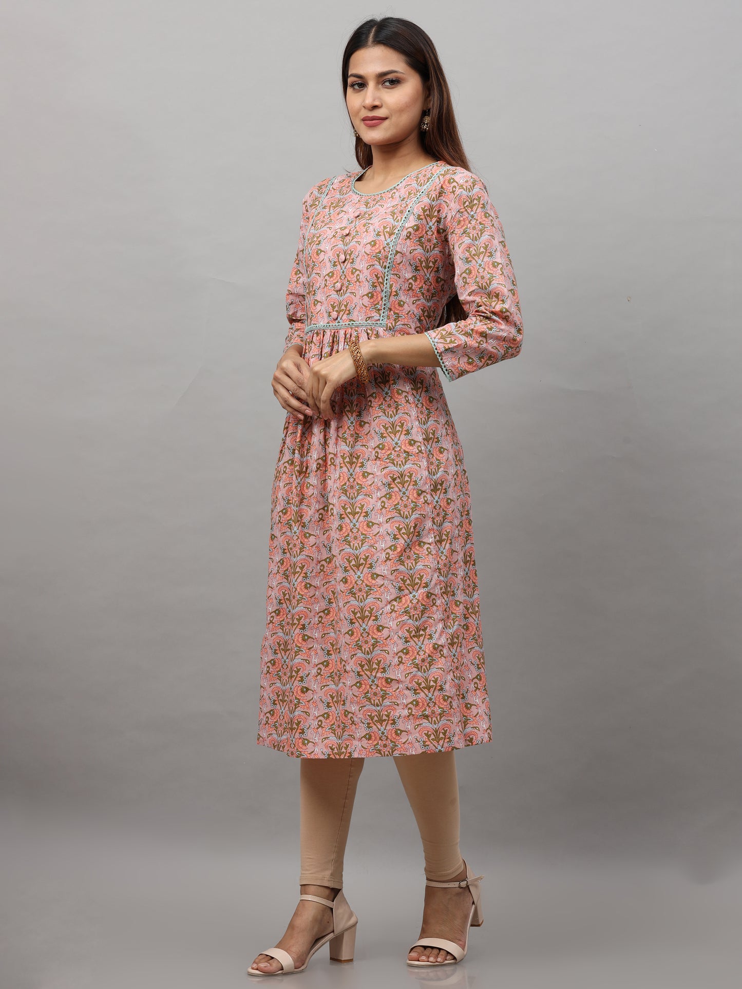 Cotton Block Printed Long Kurta