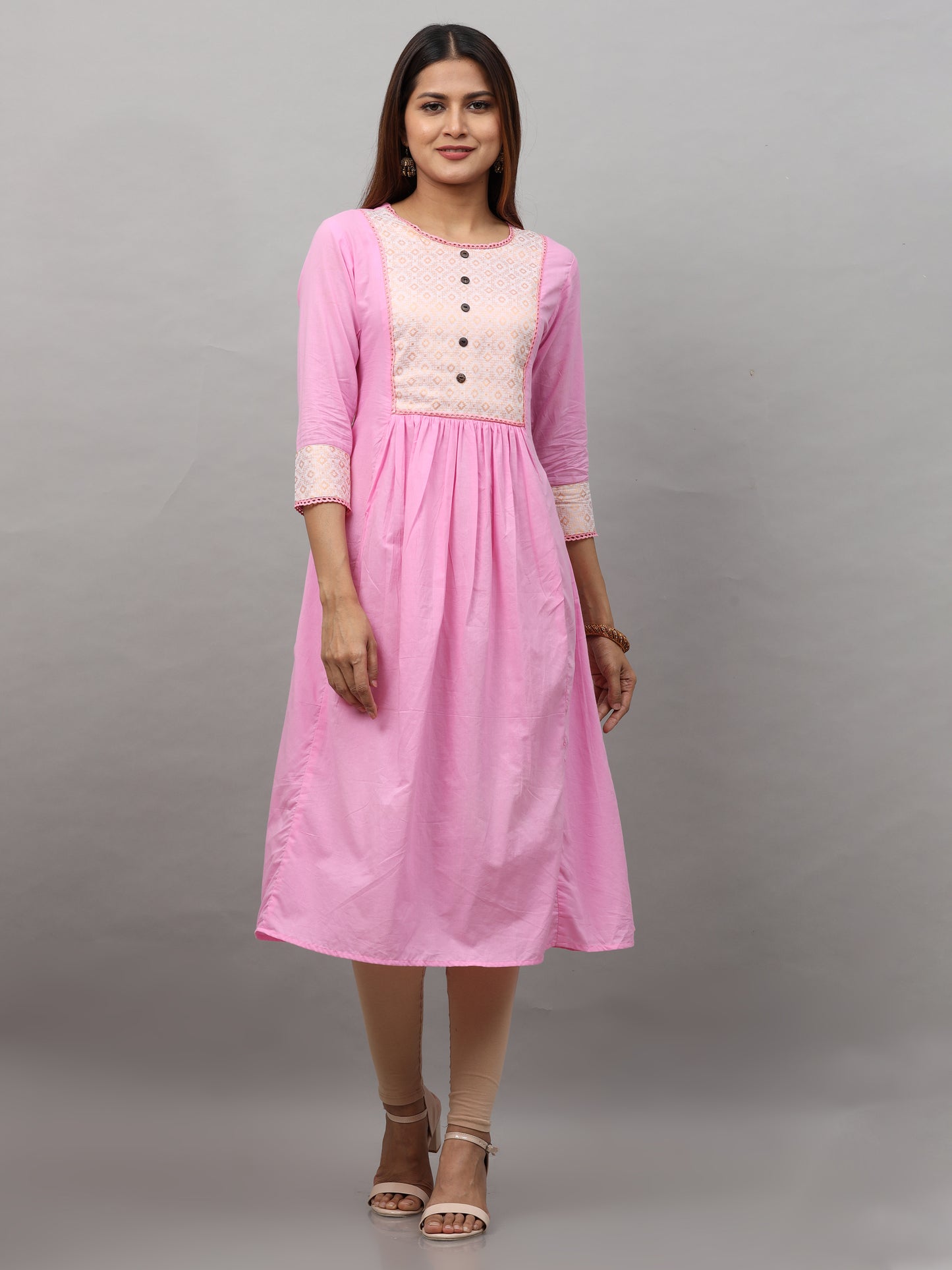 Cotton Jacquard Designed Long kurta