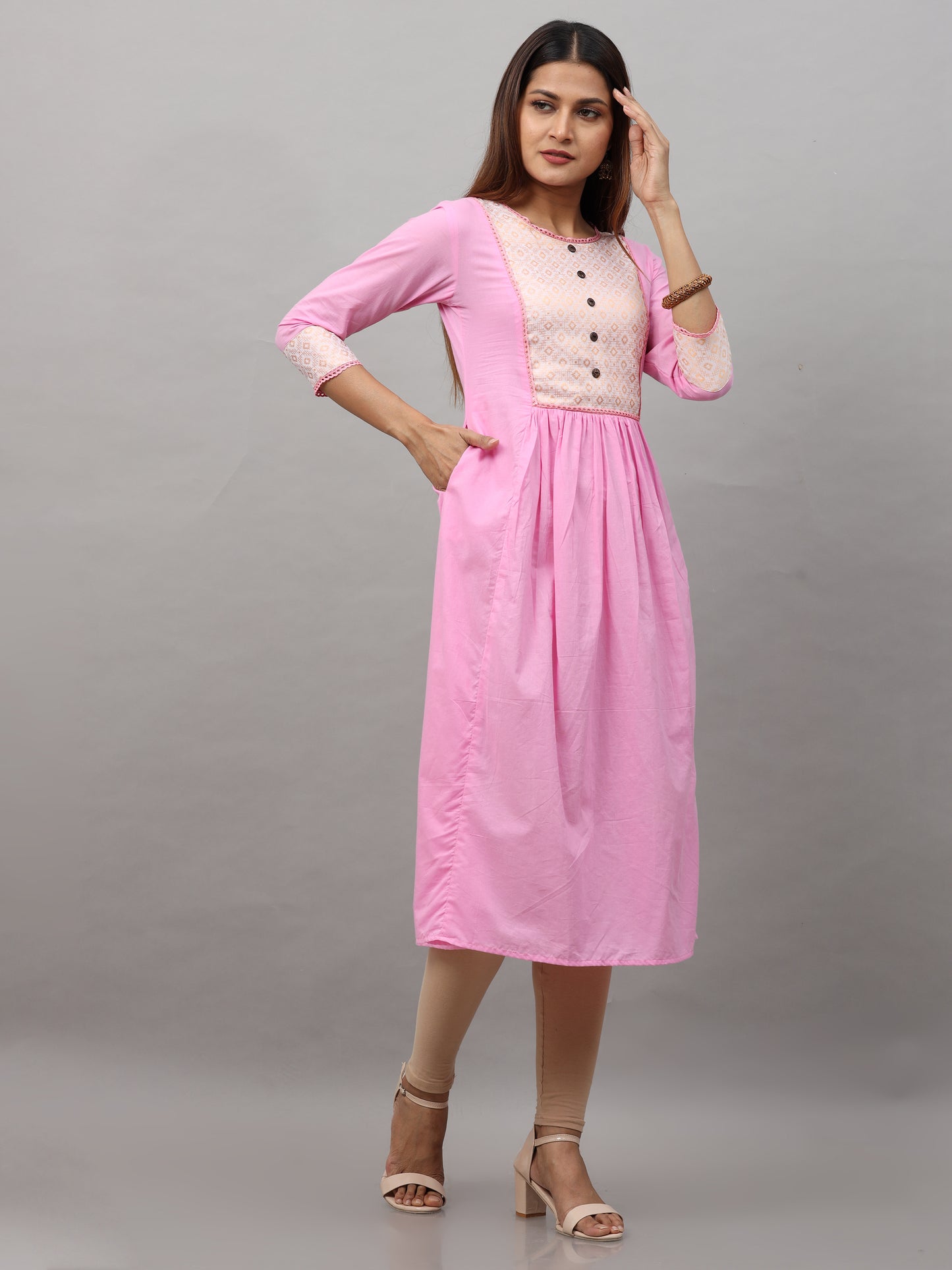 Cotton Jacquard Designed Long kurta