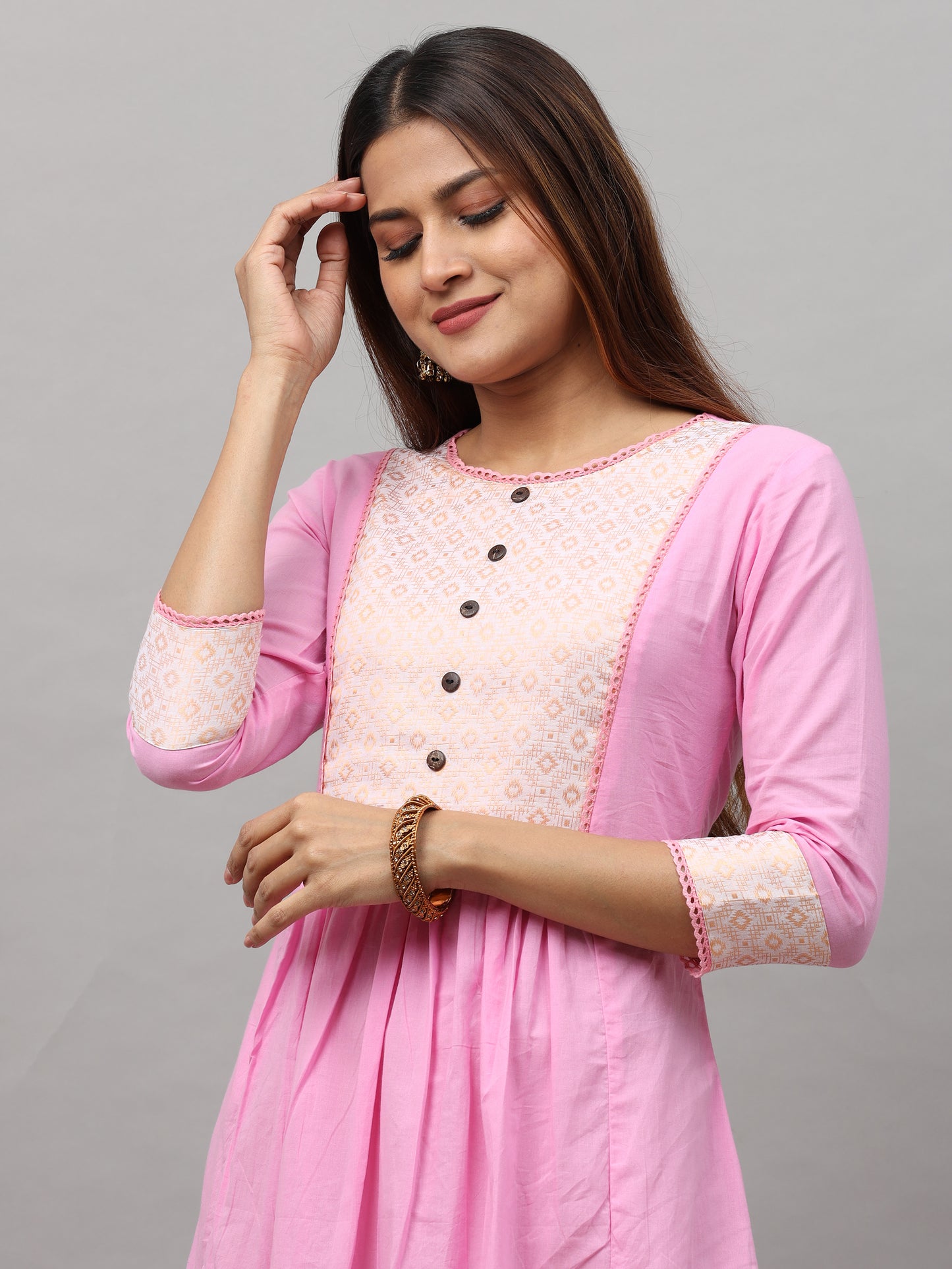 Cotton Jacquard Designed Long kurta