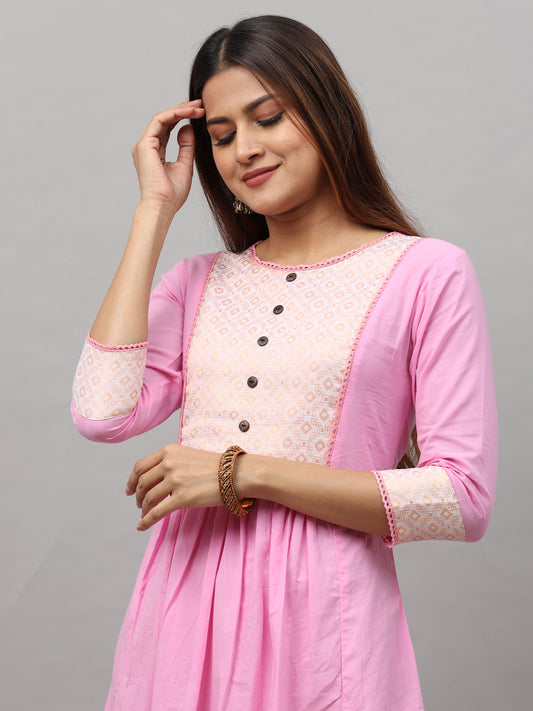 Cotton Jacquard Designed Long kurta