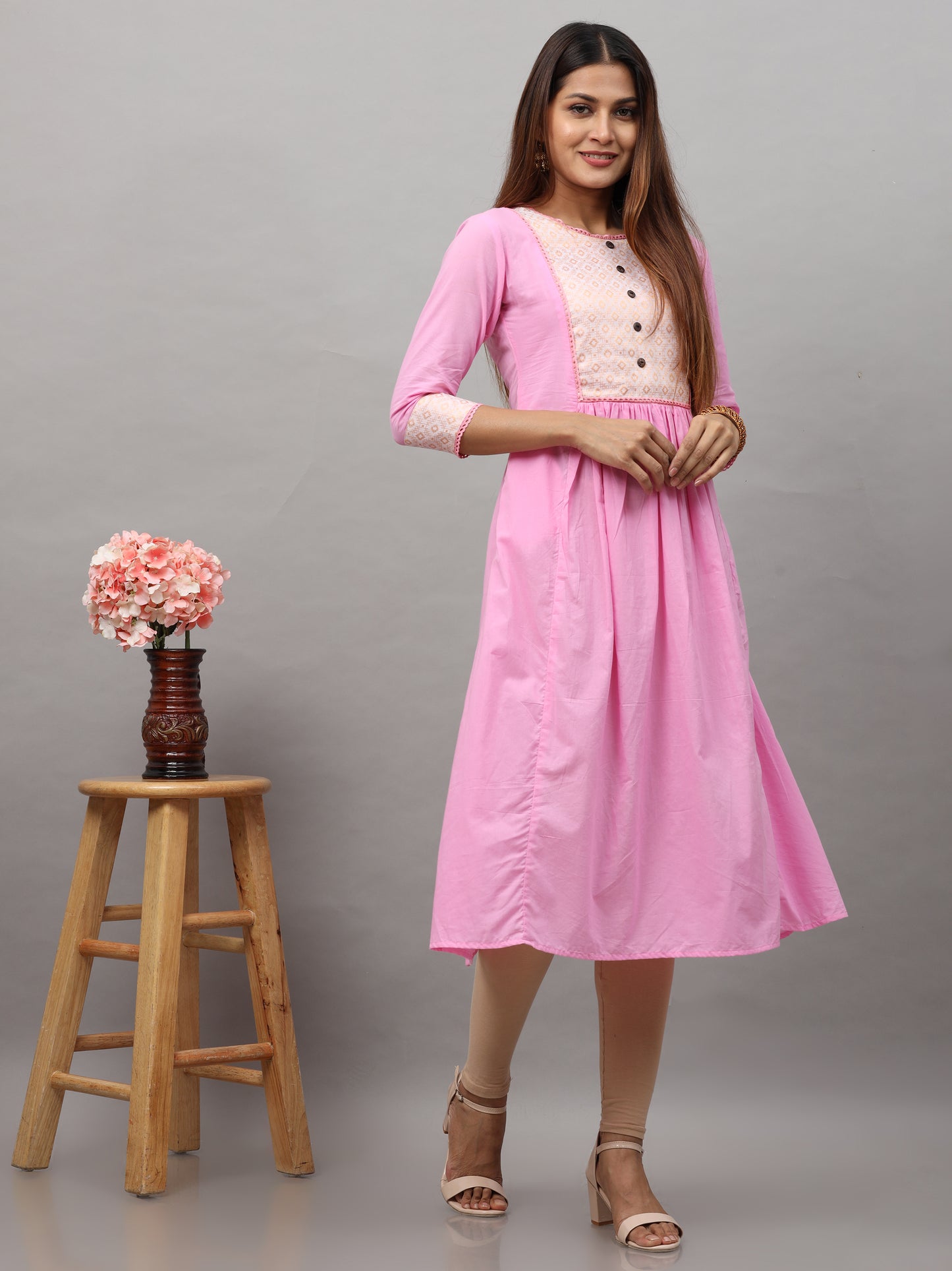 Cotton Jacquard Designed Long kurta