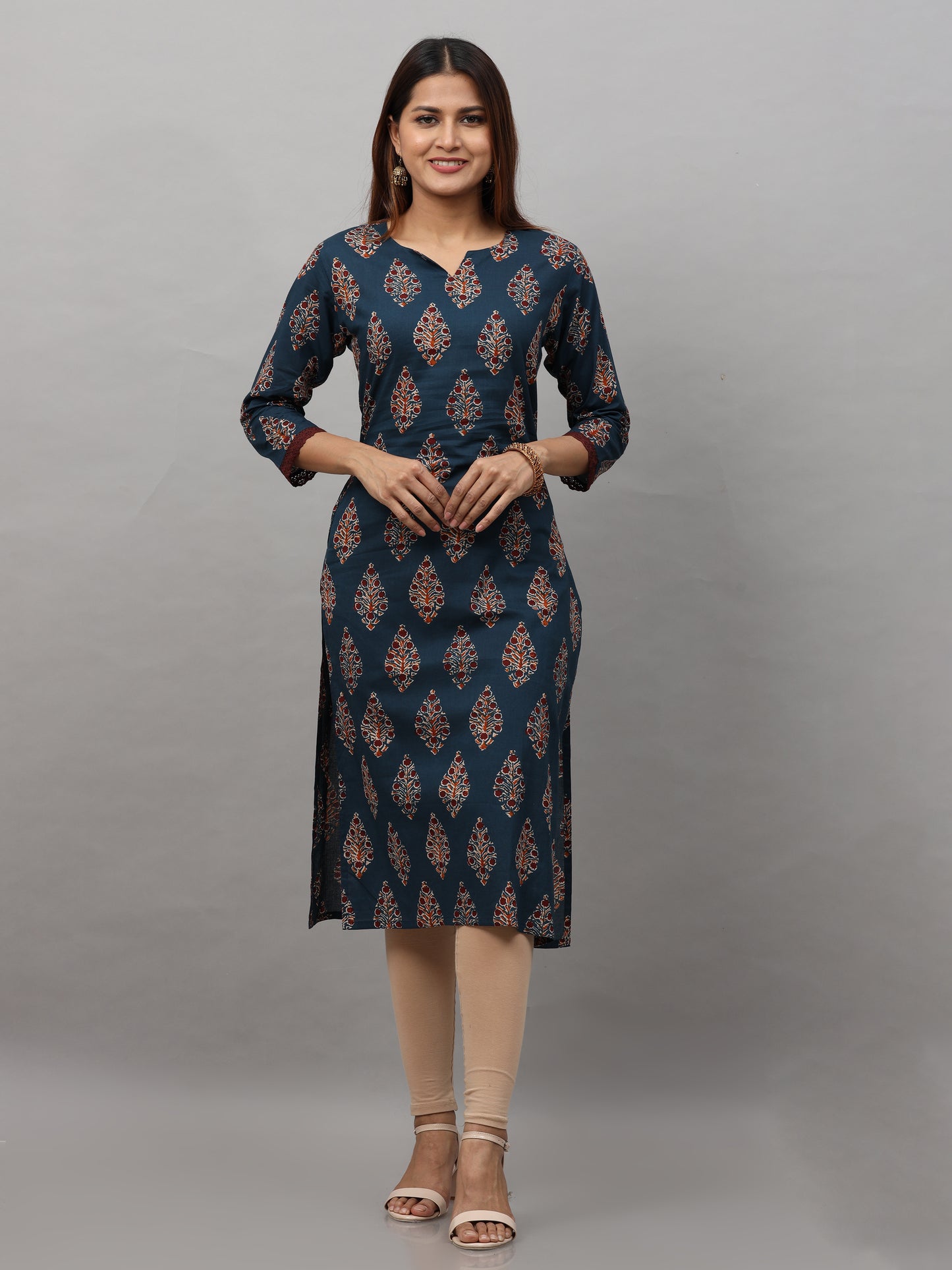Cotton Block Printed Long Kurta