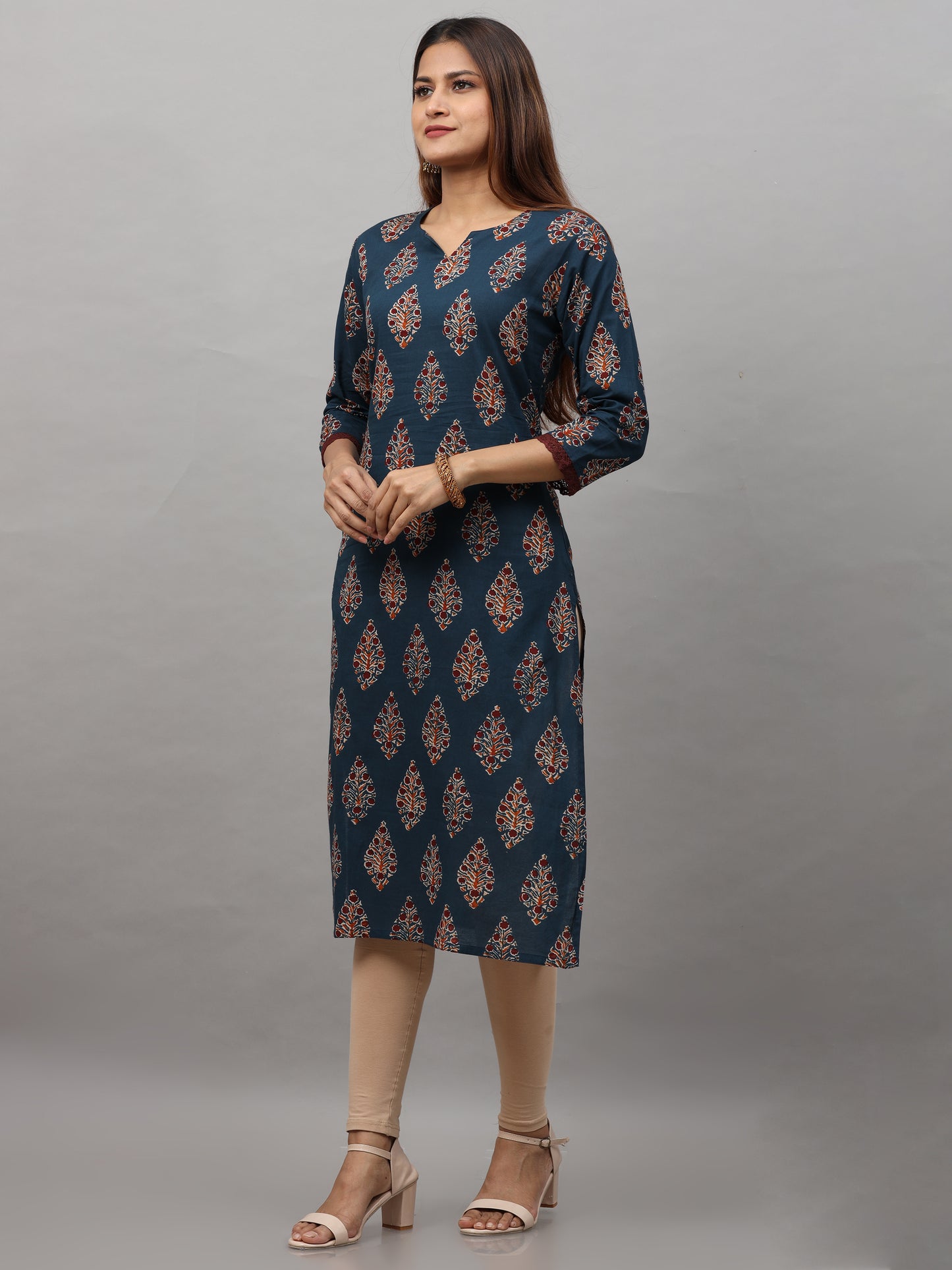 Cotton Block Printed Long Kurta