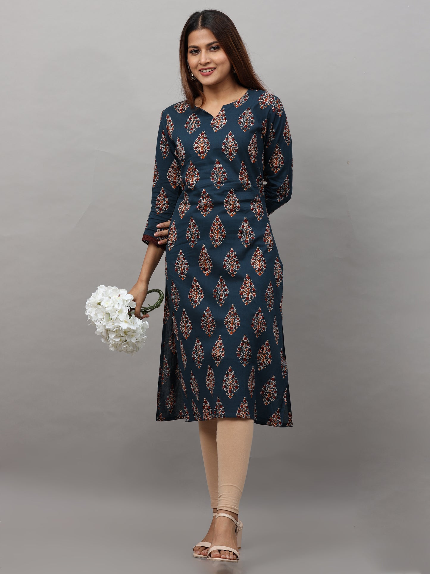 Cotton Block Printed Long Kurta