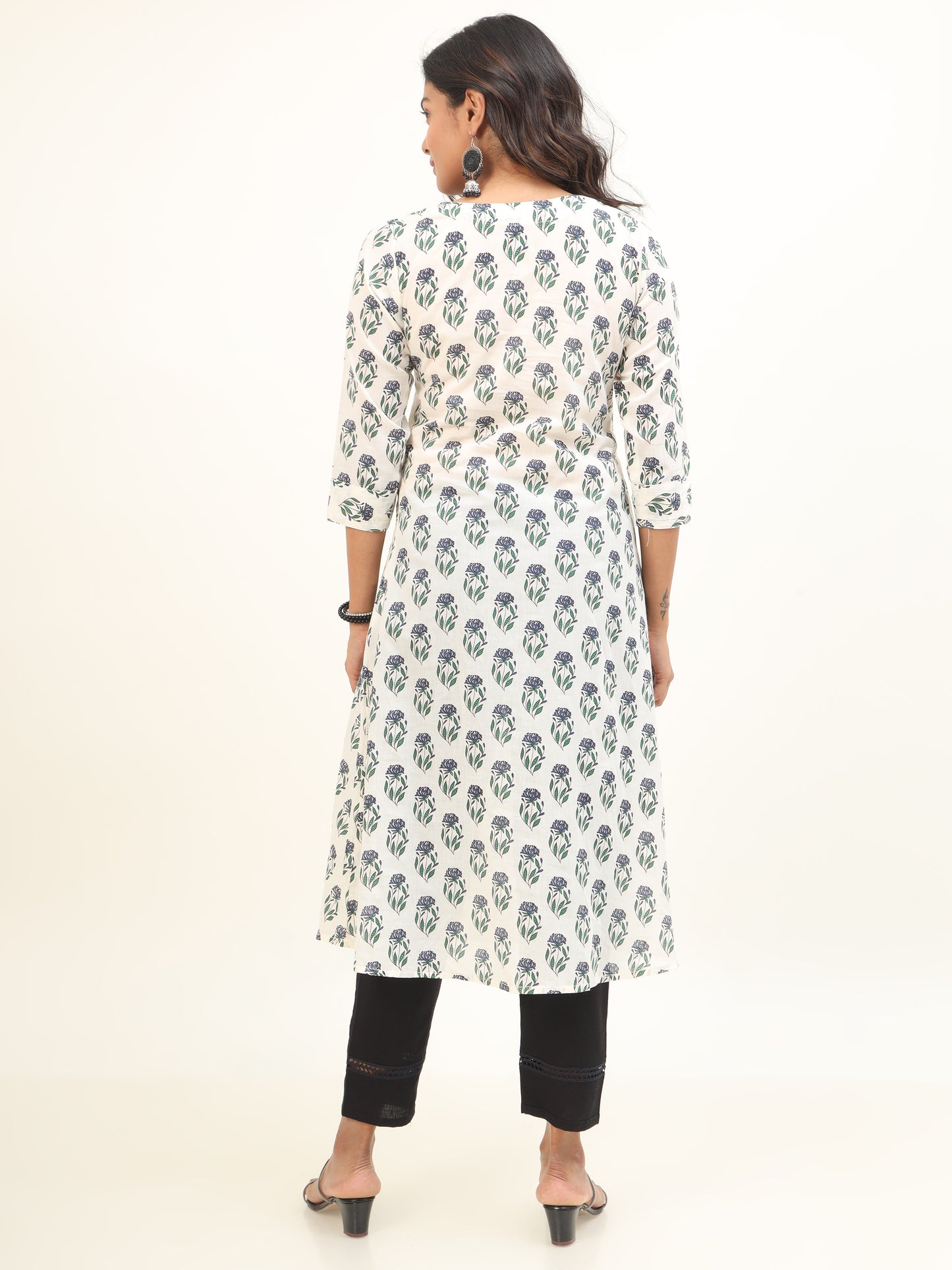 Cotton Block Printed A-Line Kurta