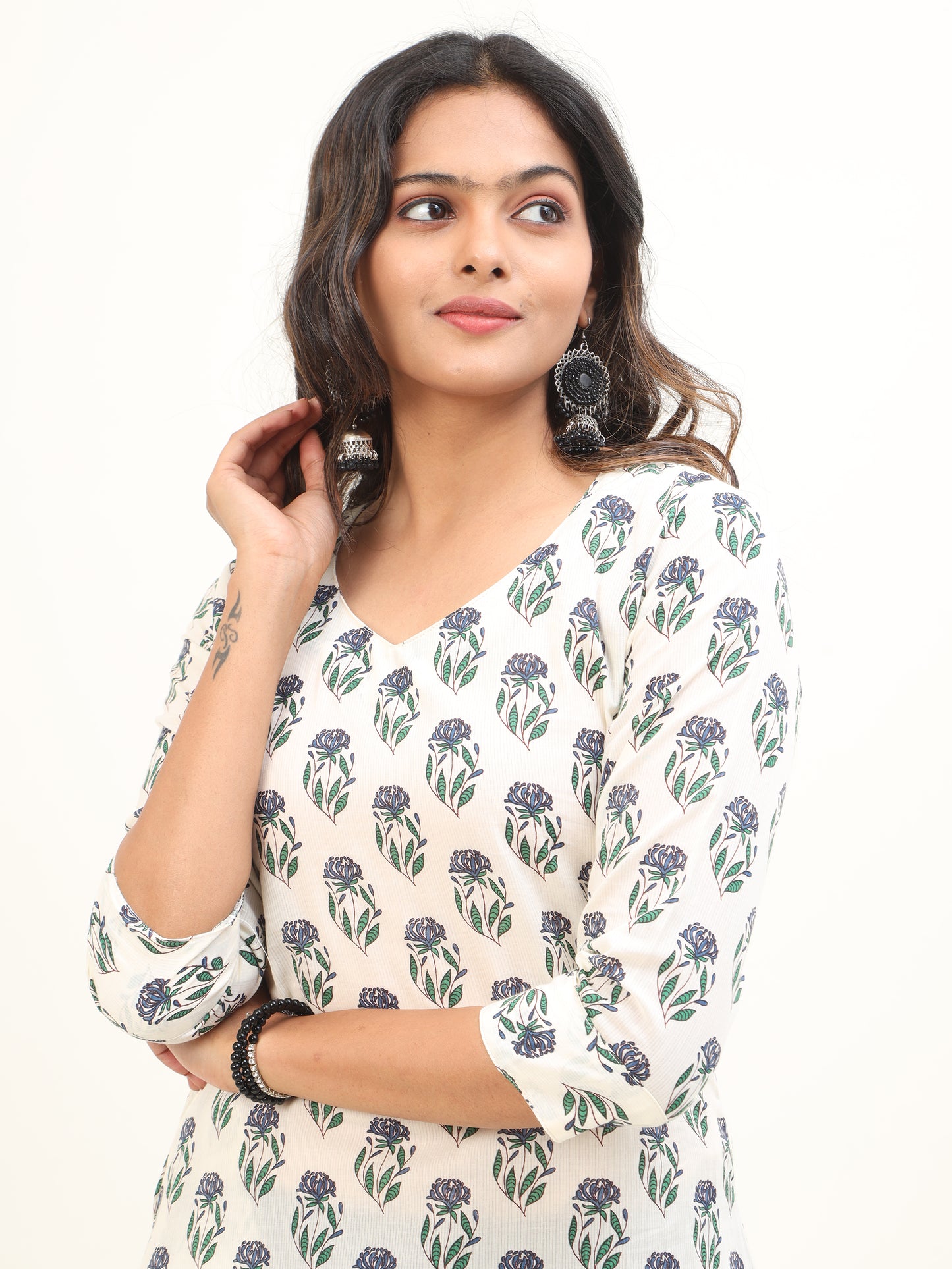 Cotton Block Printed A-Line Kurta