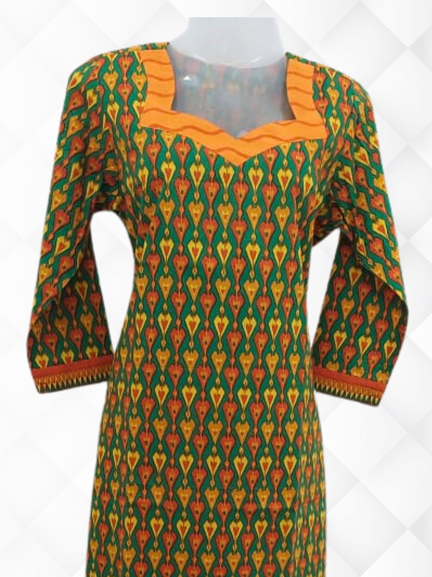 Cotton Block Printed Cotton Suit with Pure Chiffon Dupatta