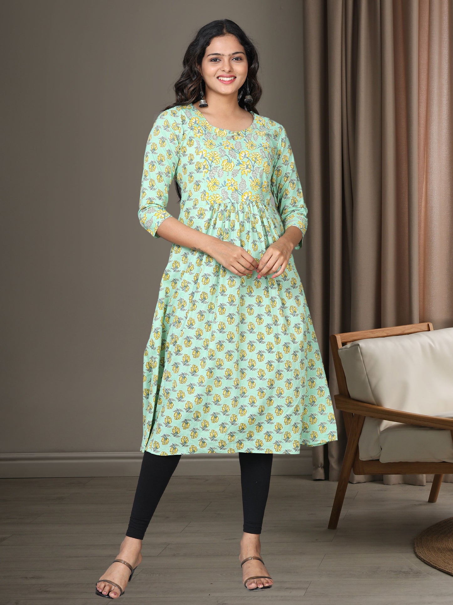 Cotton Block Printed Long Kurta