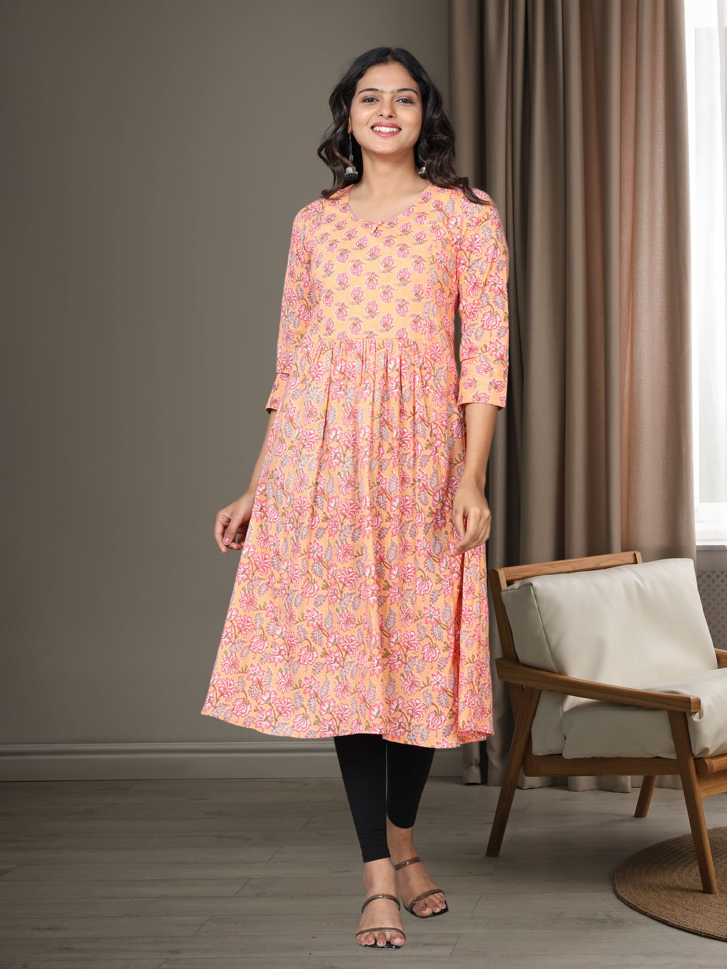 Cotton Block Printed Long Kurta