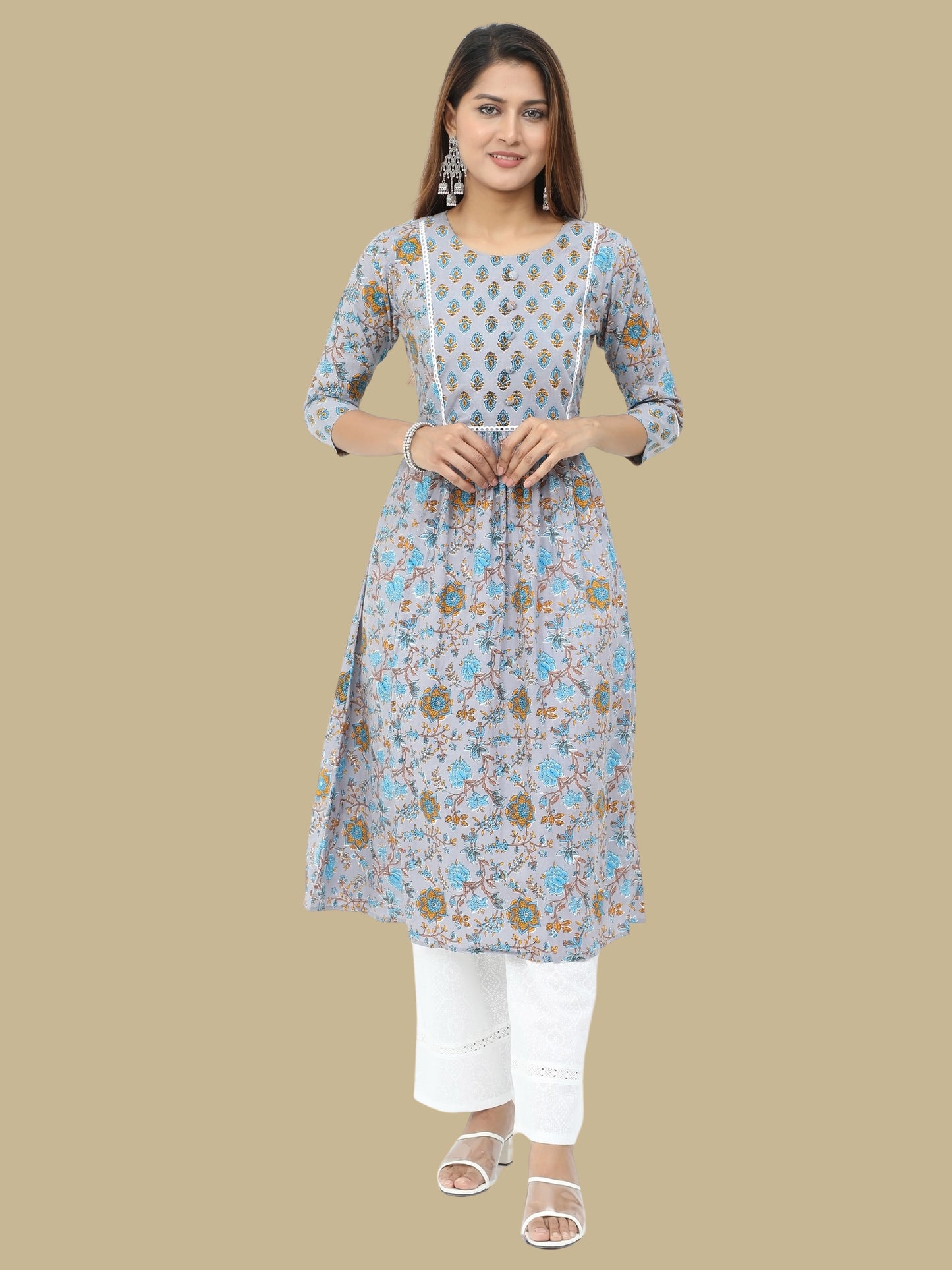 Cotton Block Printed Long Kurta