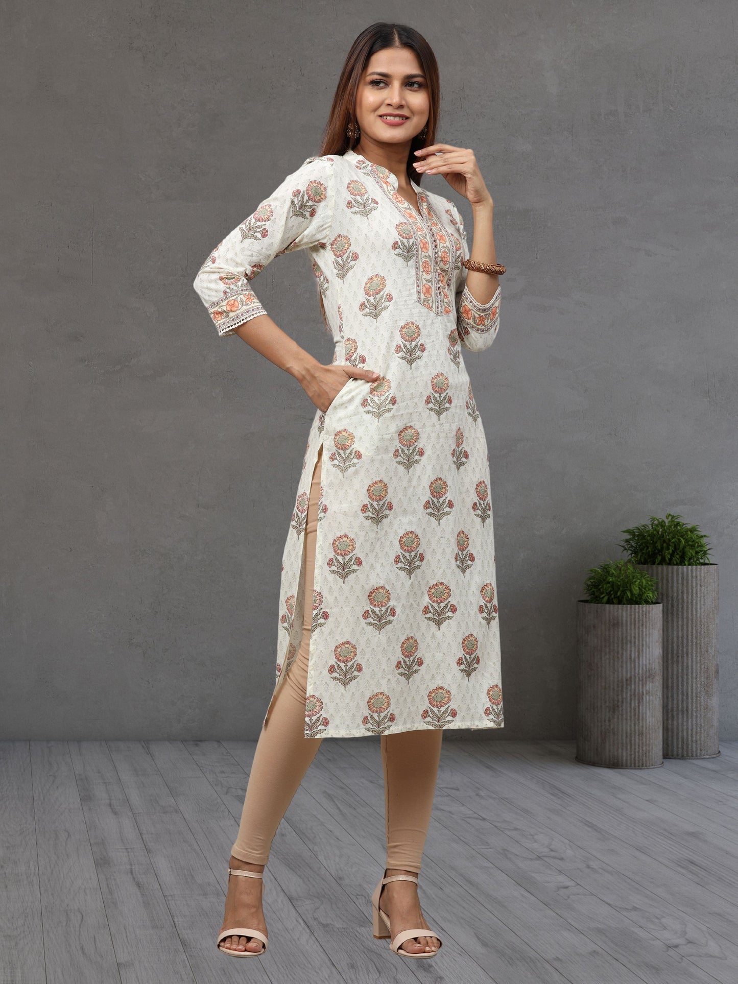 Cotton Block Printed Long Kurta