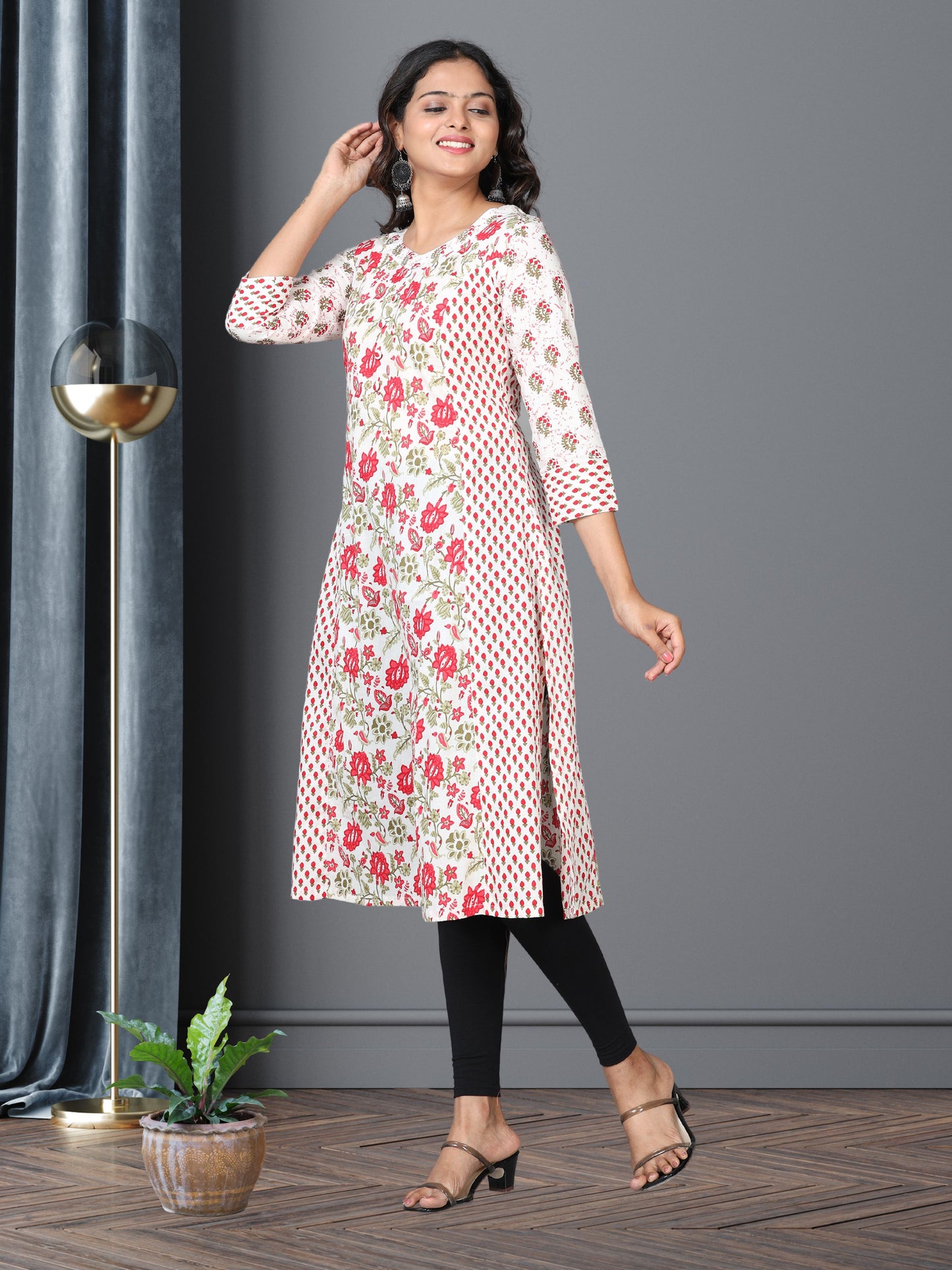 Cotton Block Printed Long Kurta