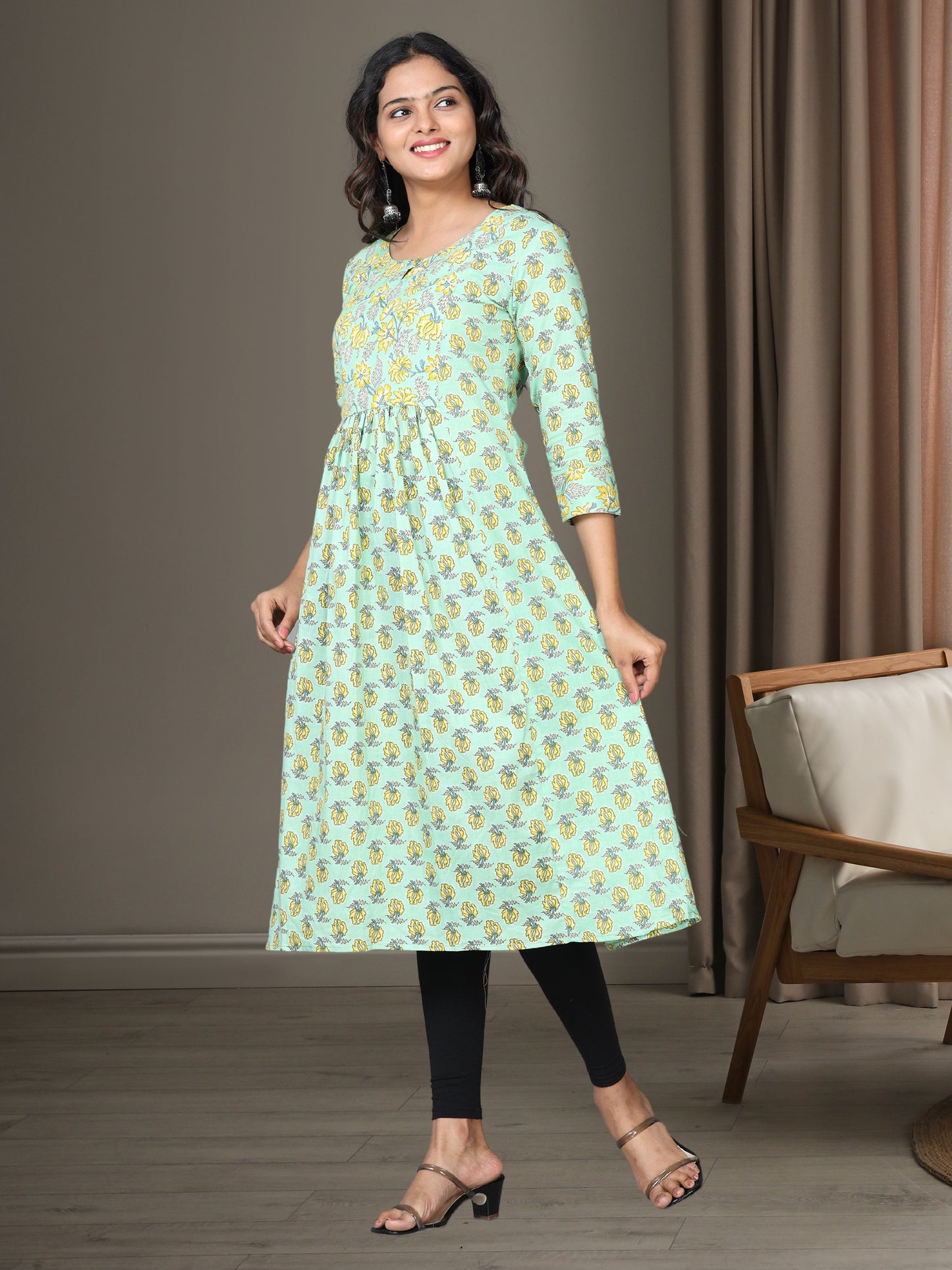 Cotton Block Printed Long Kurta