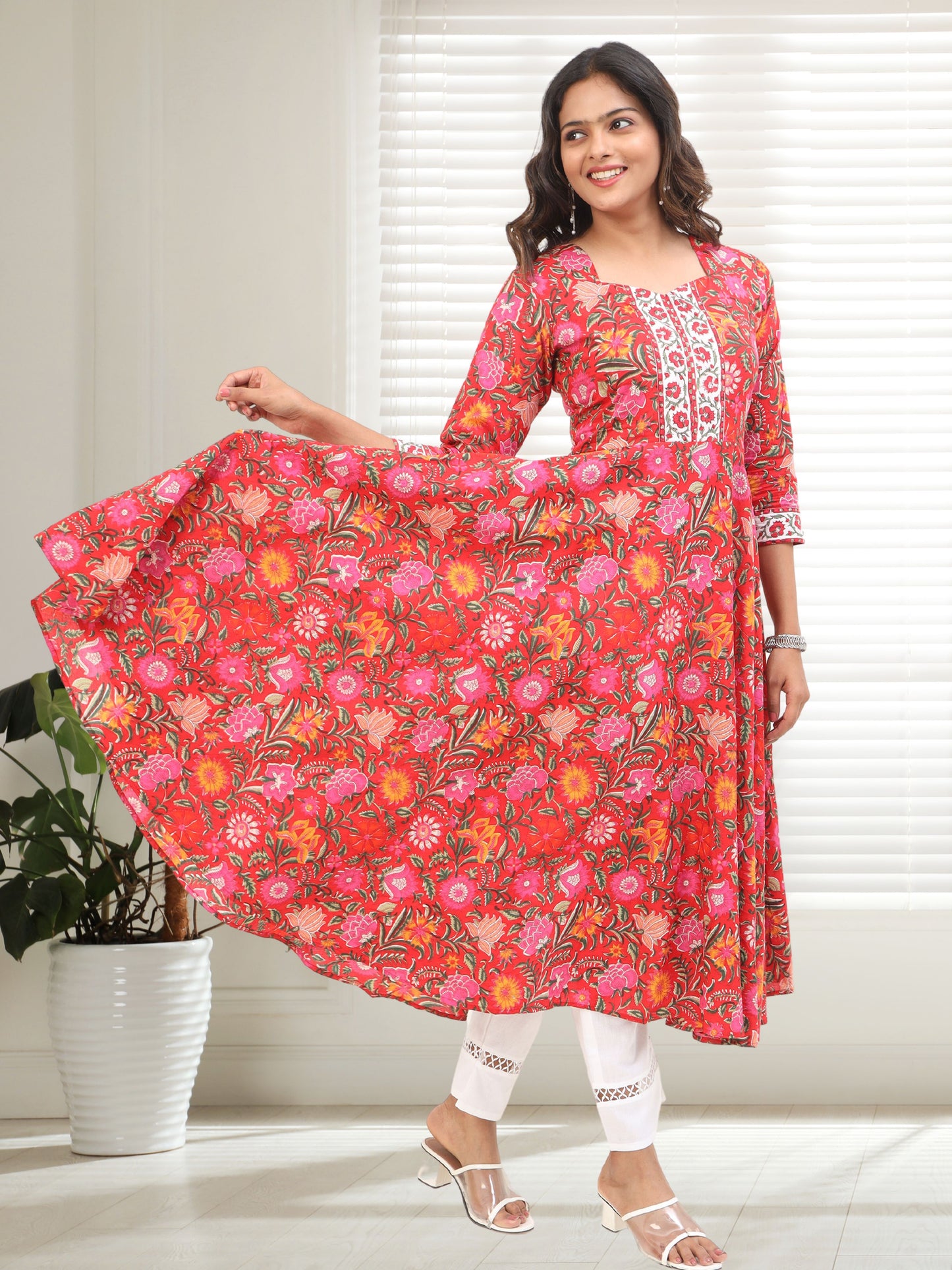 Cotton Round Flared Long Kurta