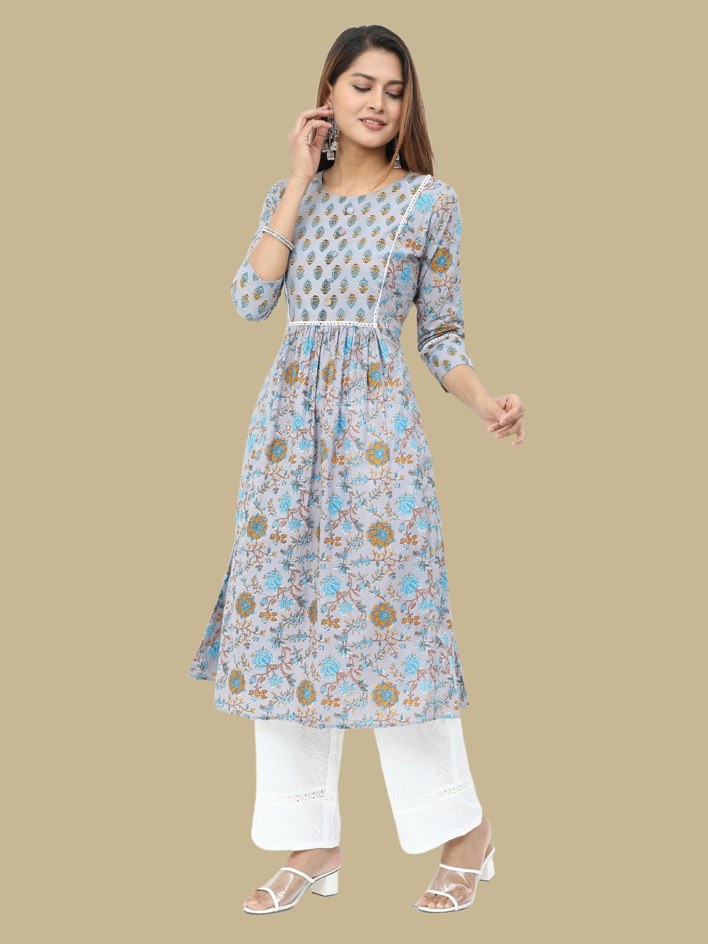Cotton Block Printed Long Kurta