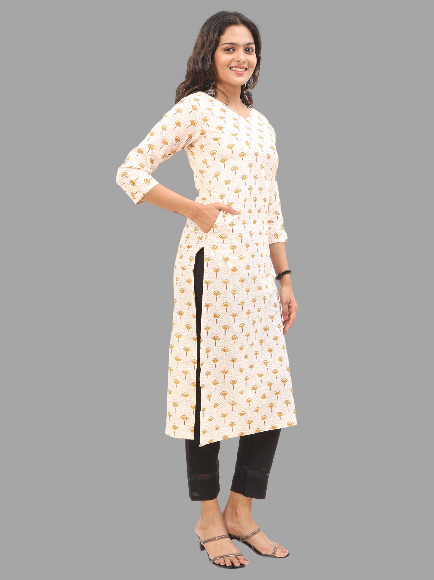 Cotton Block Printed Long Kurta