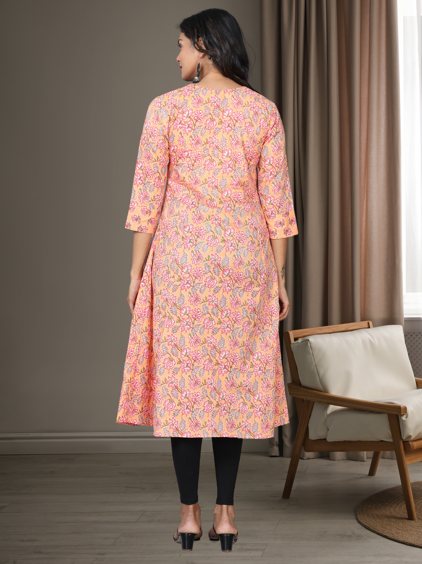 Cotton Block Printed Long Kurta