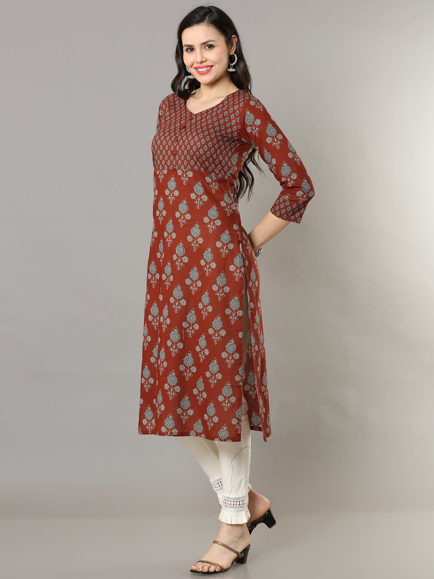 Cotton Block Printed Long Kurta