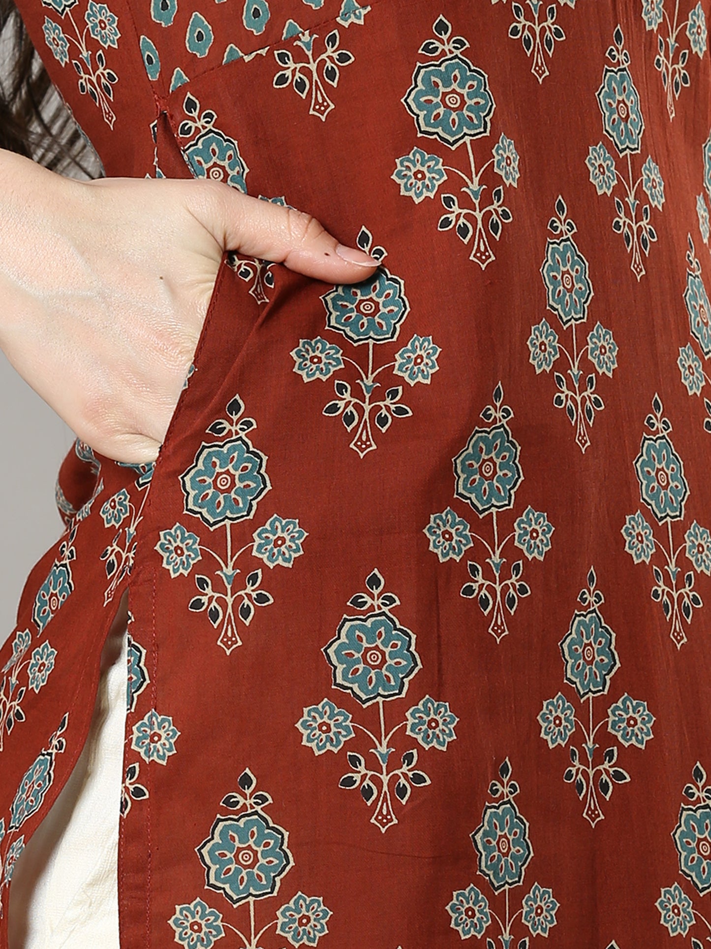 Cotton Block Printed Long Kurta