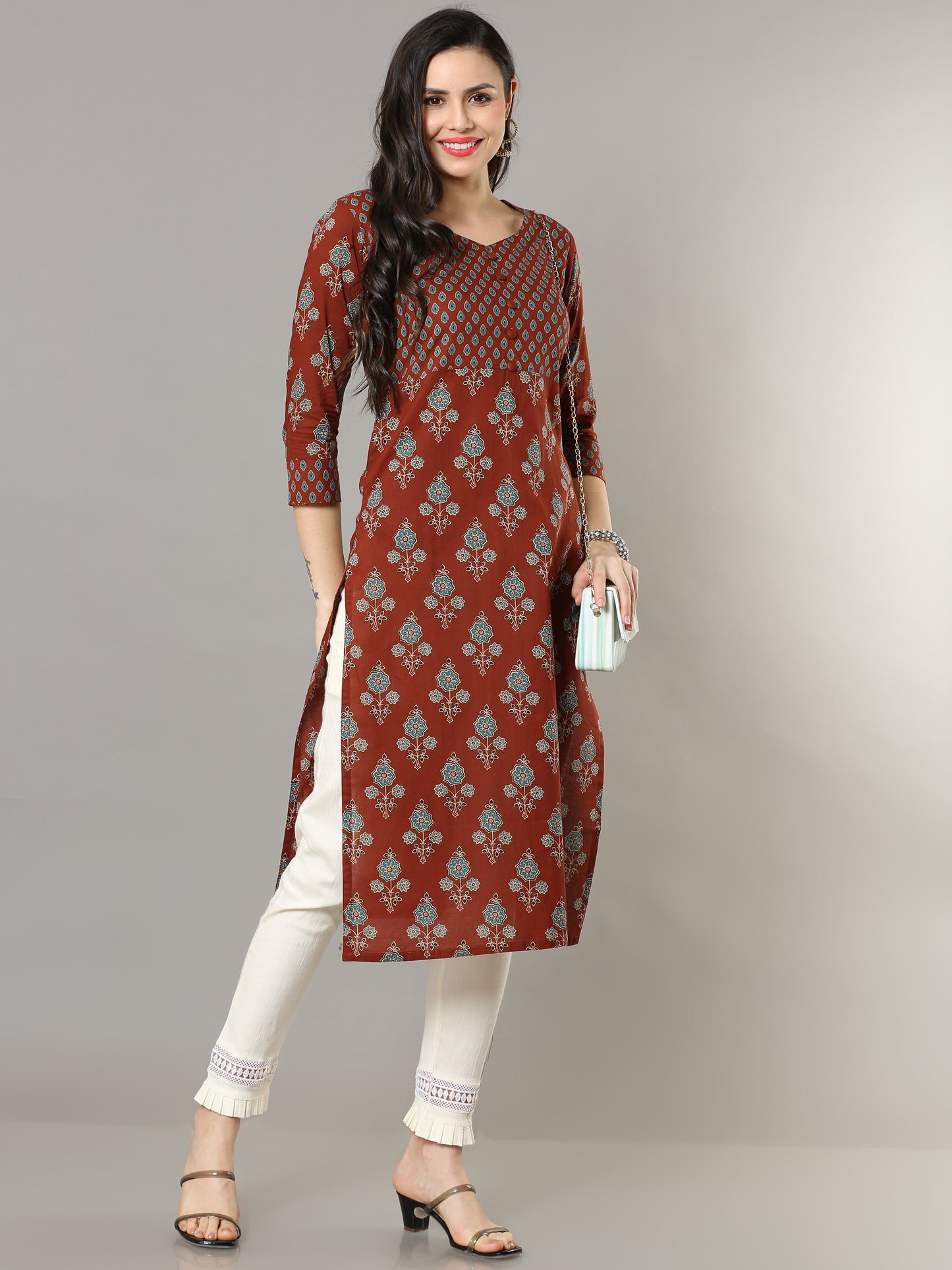 Cotton Block Printed Long Kurta