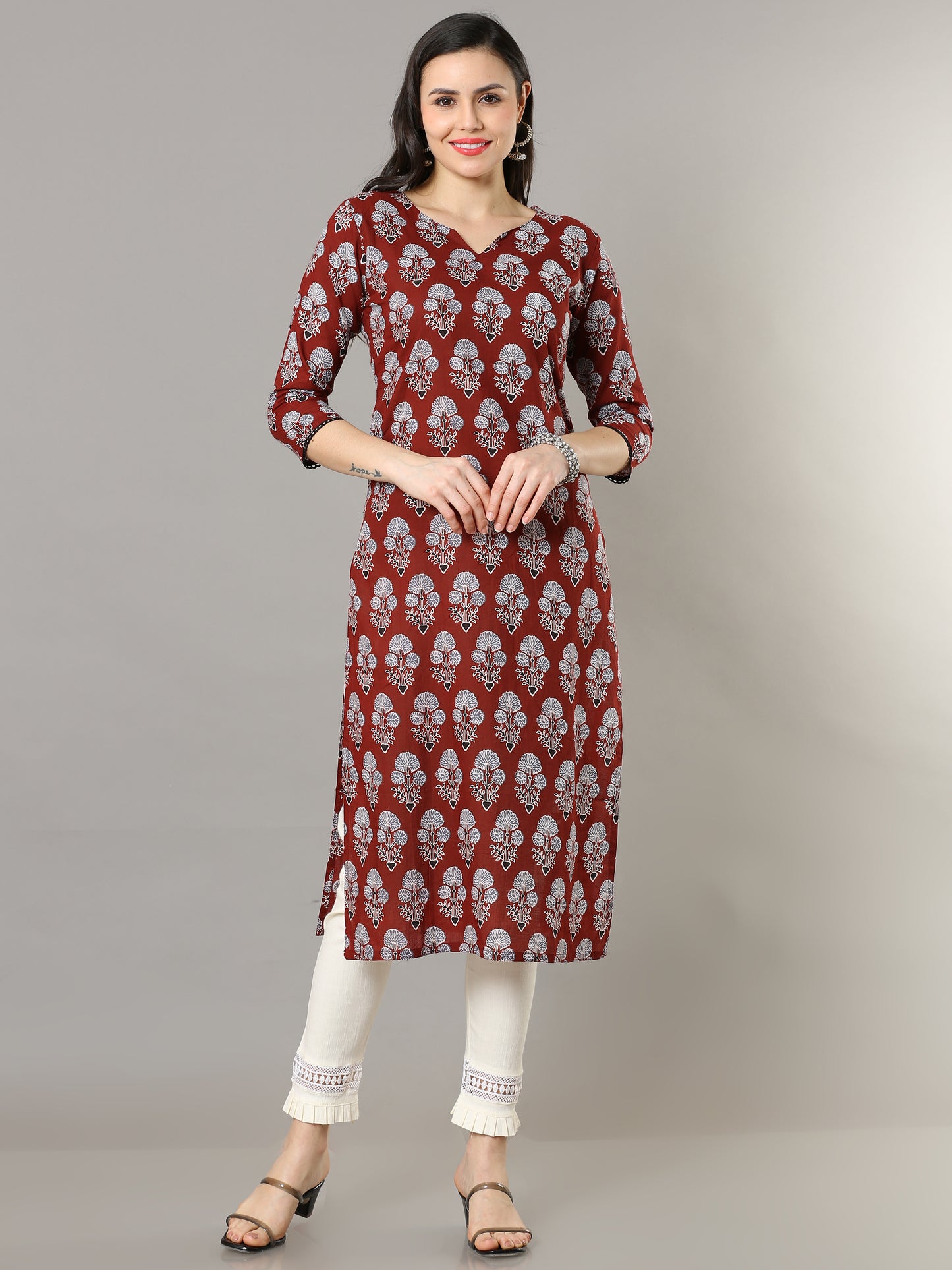 Cotton Block Printed Long Kurta