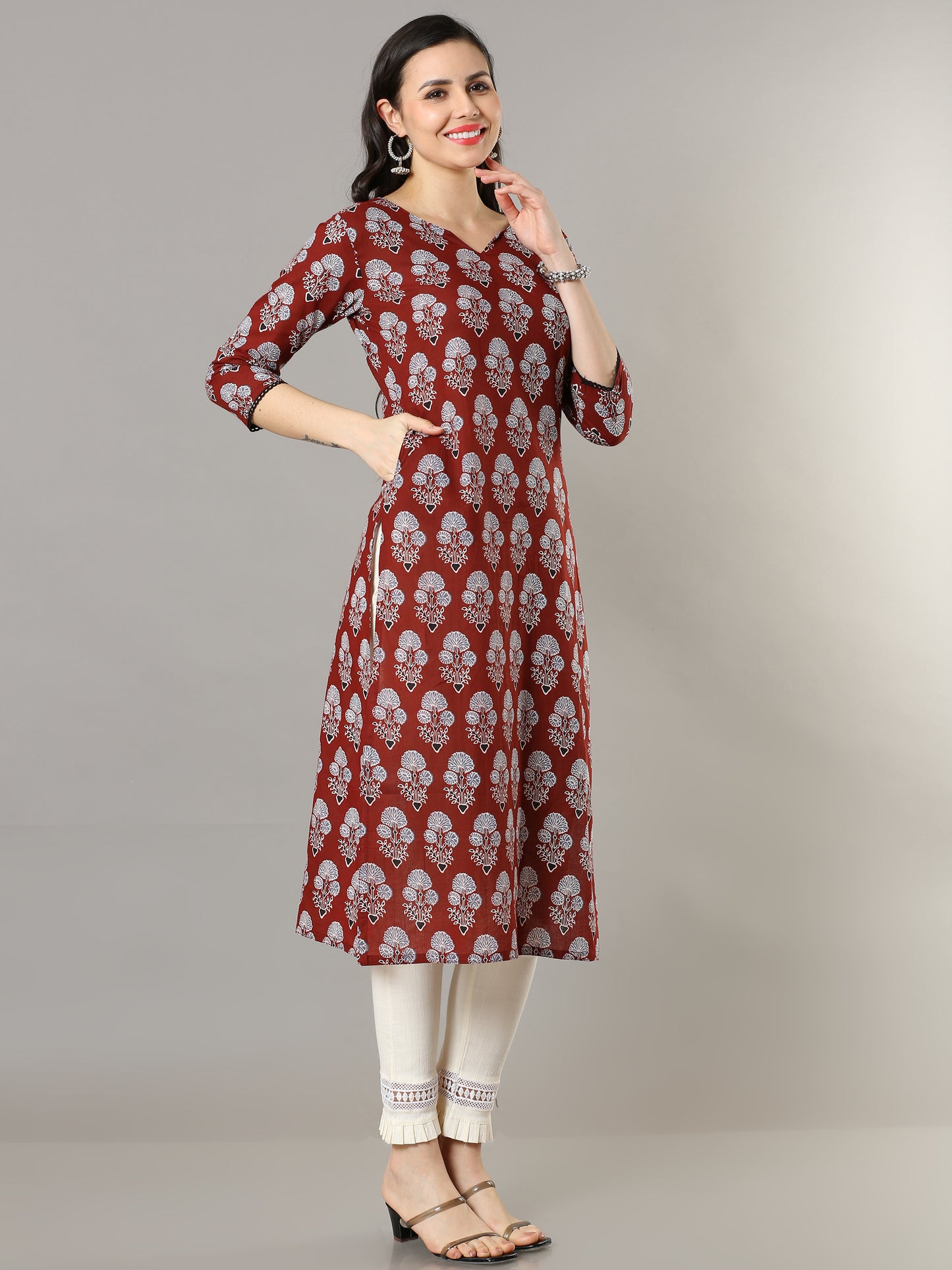 Cotton Block Printed Long Kurta