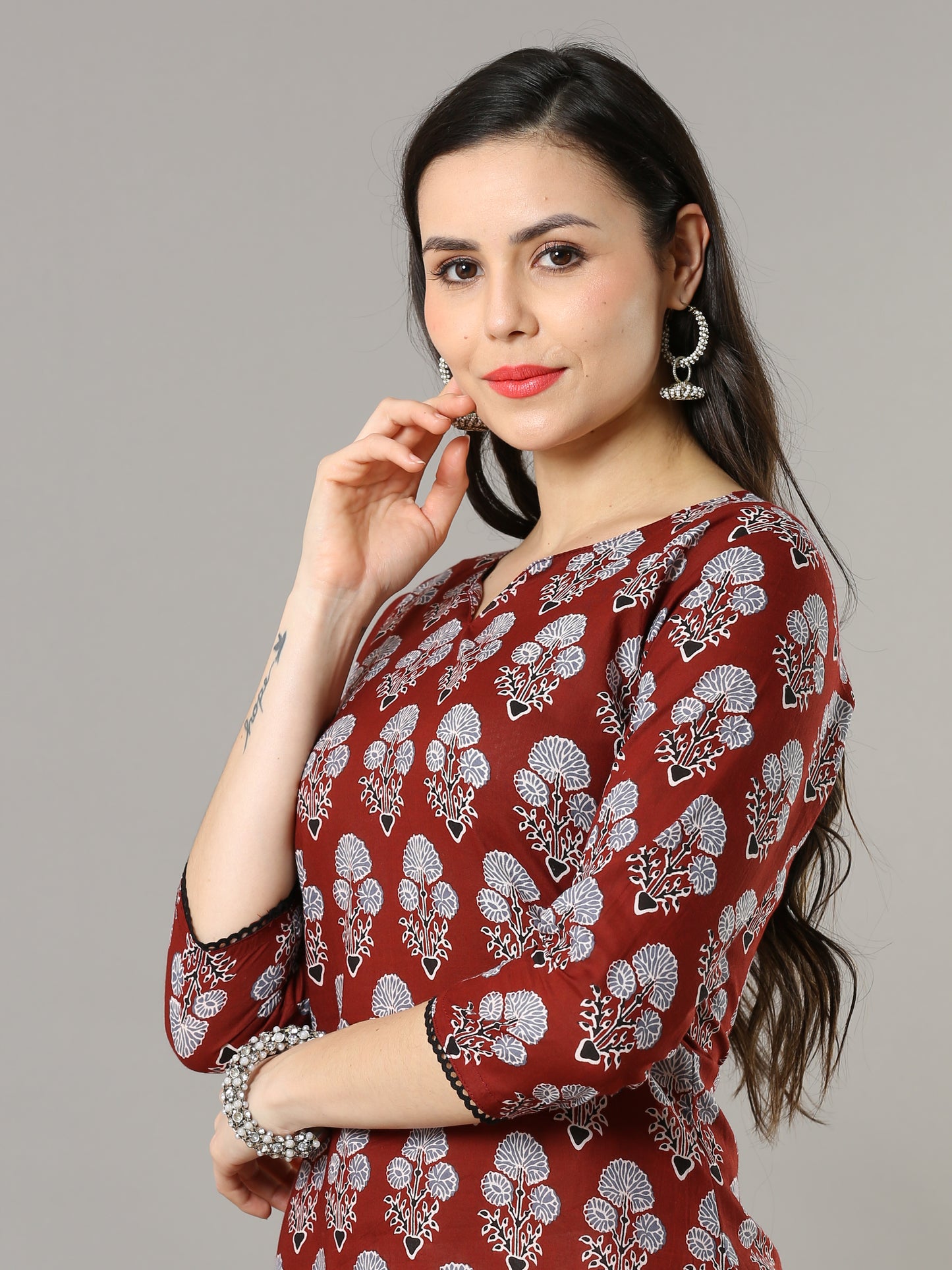 Cotton Block Printed Long Kurta