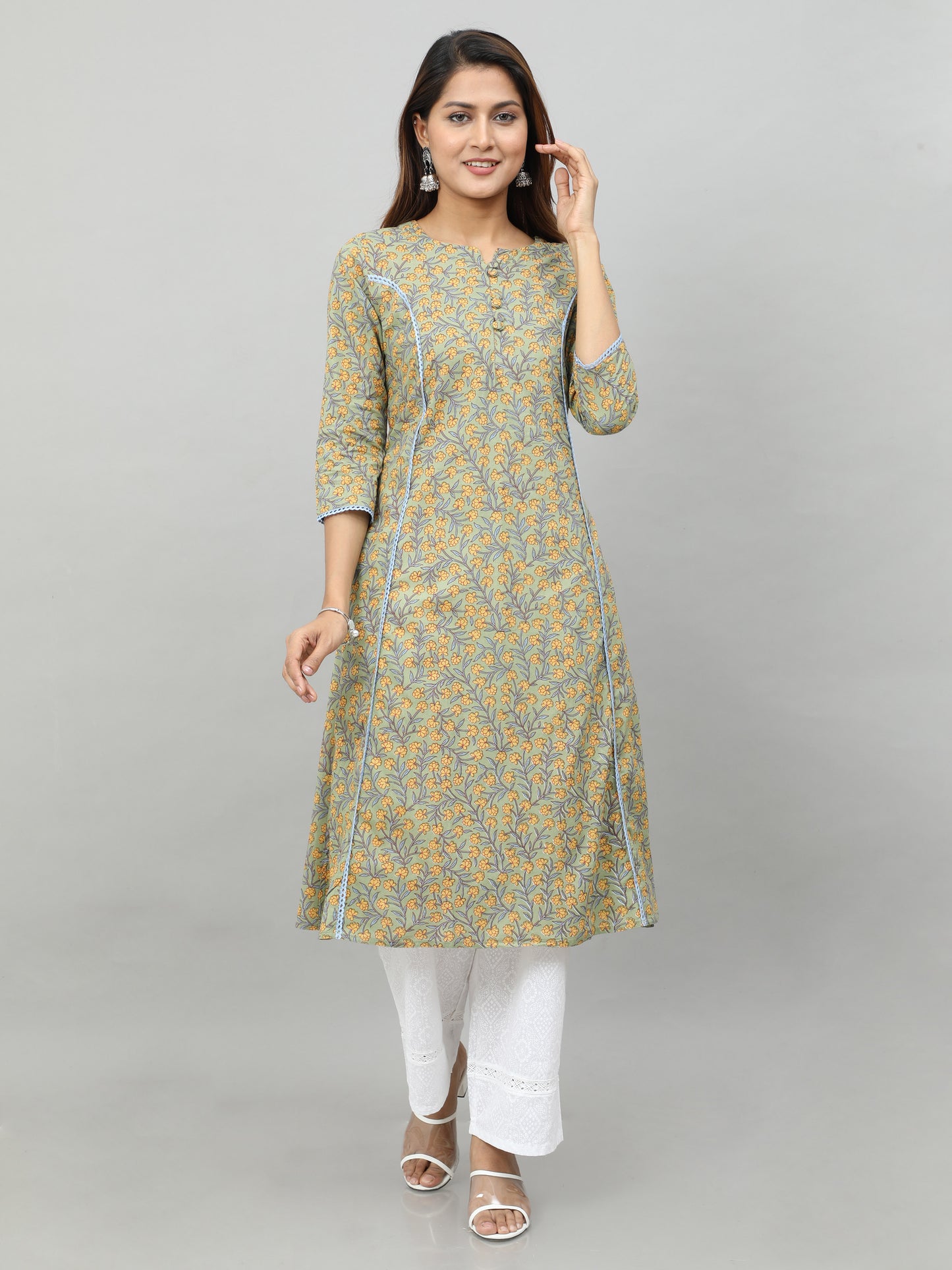 Cotton Block Printed Long Kurta