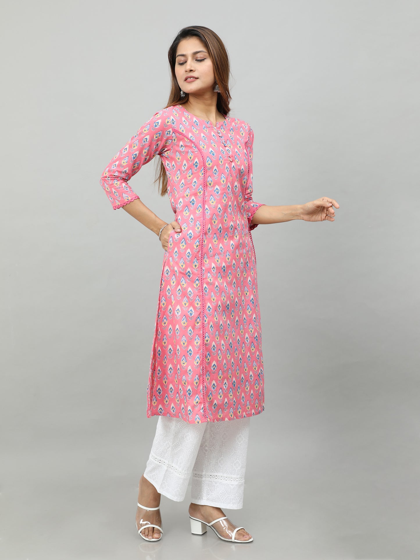 Cotton Block Printed Long Kurta