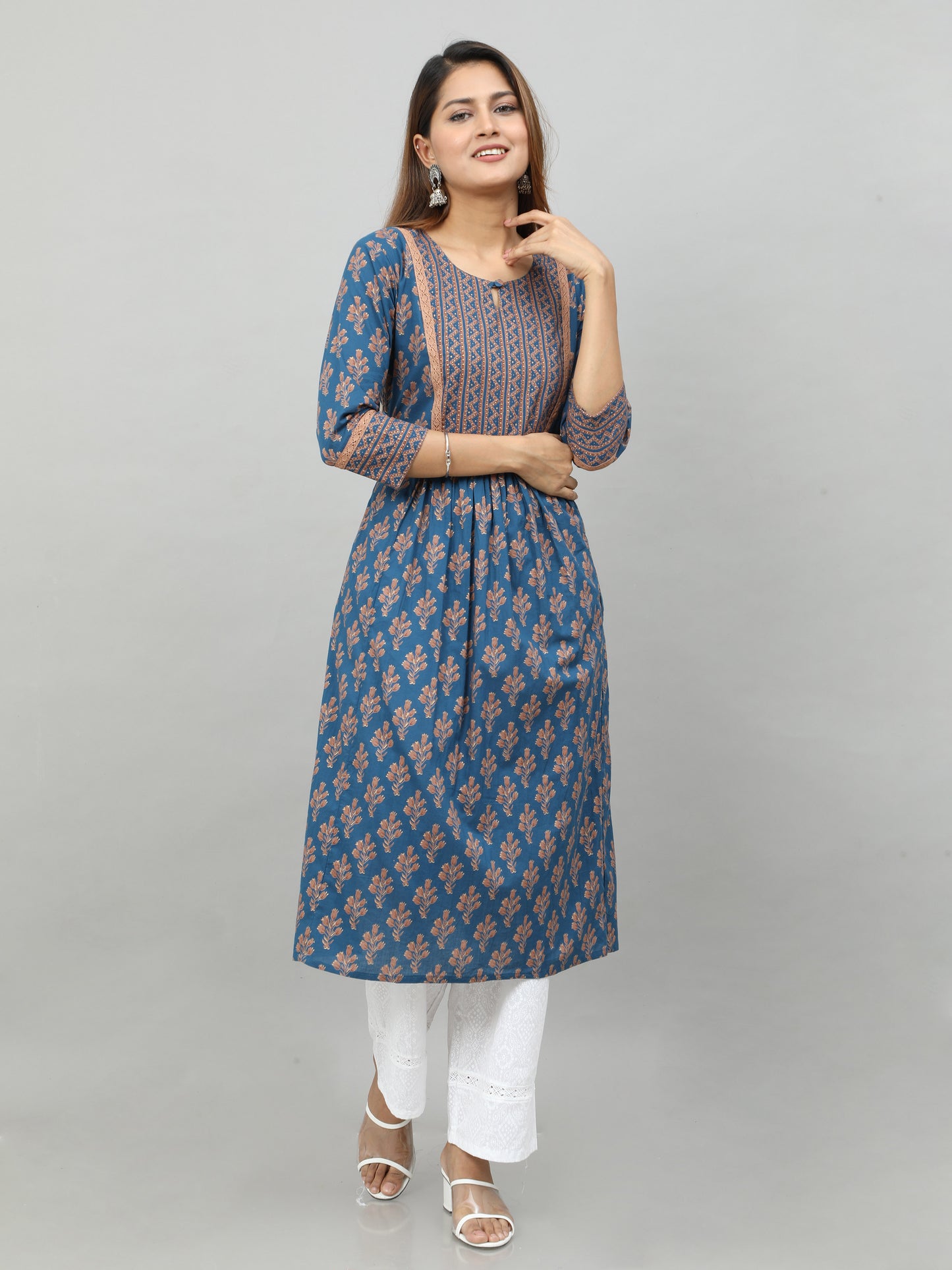 Cotton Block Printed Long Kurta