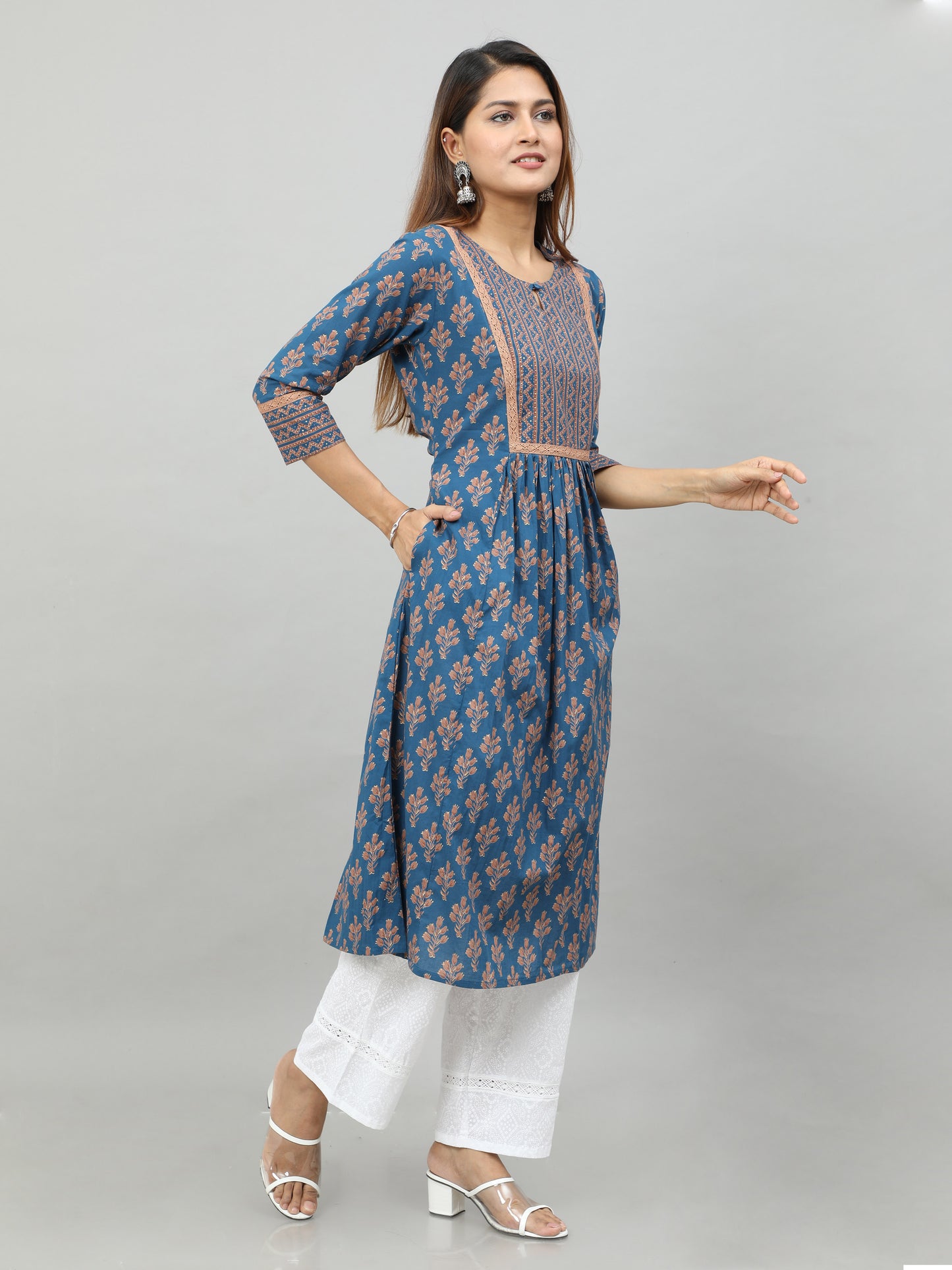 Cotton Block Printed Long Kurta